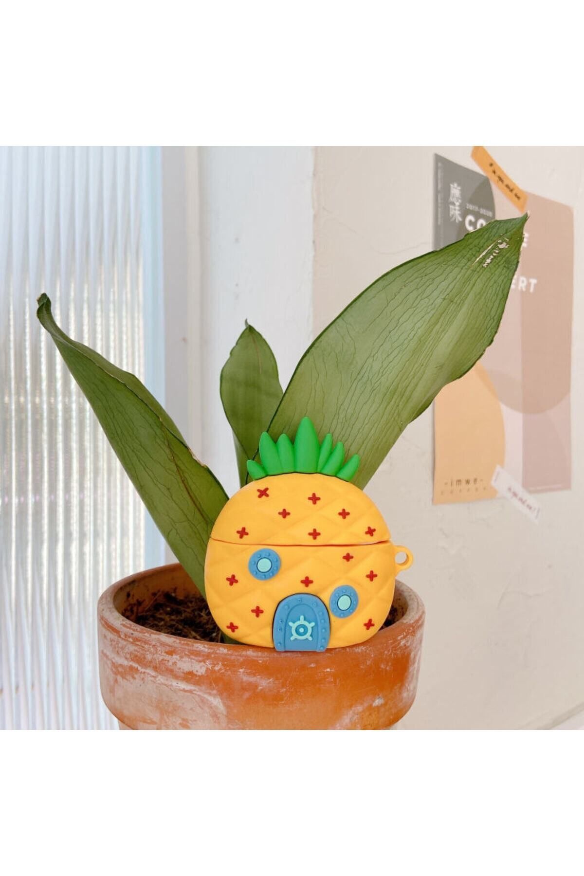 Pro 2. Nesil Uyumlu Sevimli Ananas Tasarımlı Silikon Kulaklık Koruma Kılıfı 3