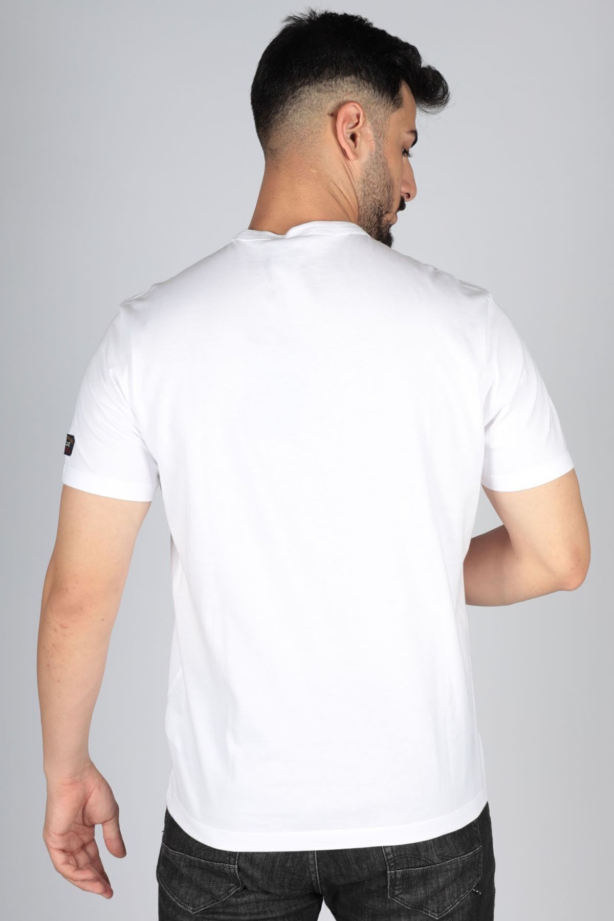 PAUL&SHARK-Ανδρικό λογότυπο Basic Regular Fit κοντομάνικο λευκό μπλουζάκι 23411028 -010 2