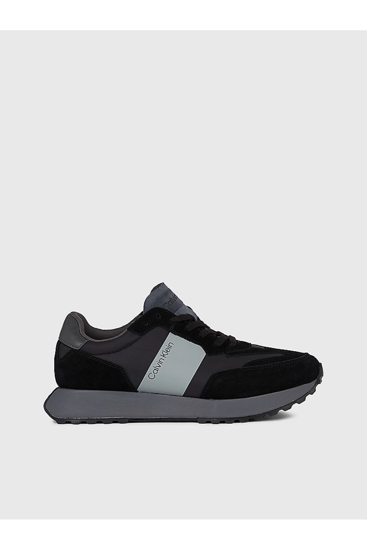 اسنیکر مشکی مردانه قالب عادی با منطق لباس روزانه سیاه و سفید HM0HM00497 0GL Calvin Klein