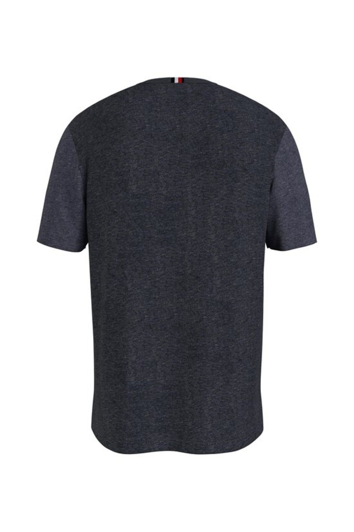 تی شرت آبی مردانه آرم مارک آقایان آستین کوتاه MW0MW33694 DV6 Tommy Hilfiger