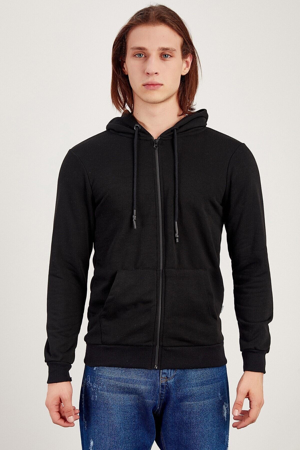 Siyah Erkek Sweatshirt | ME19W224290