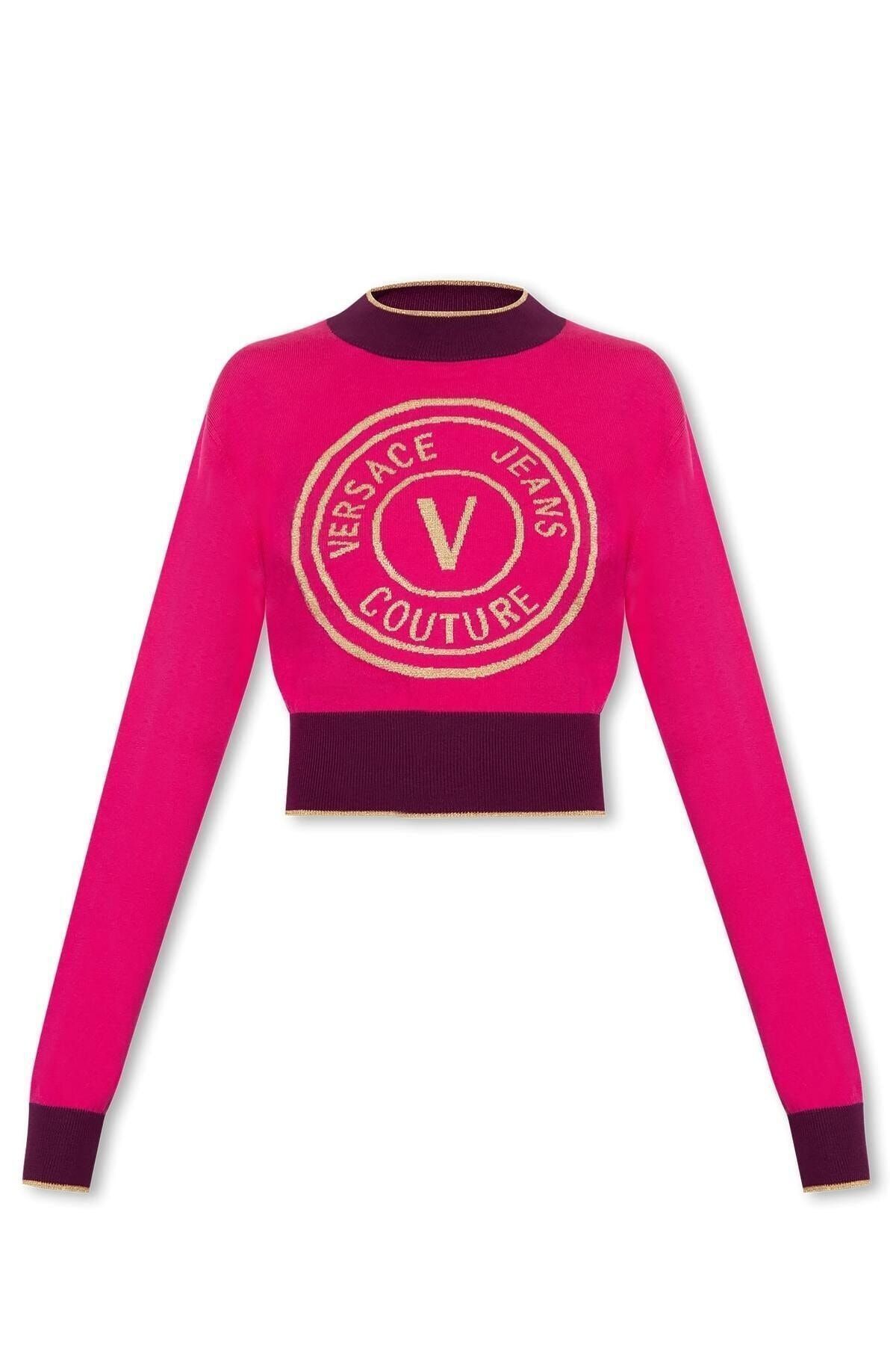 90s GIANNI VERSACE COUTURE カシミア ポロ 長袖 Versace Gold Kadın Kazak 75HAFM21 CM01A-455 | Wejaar