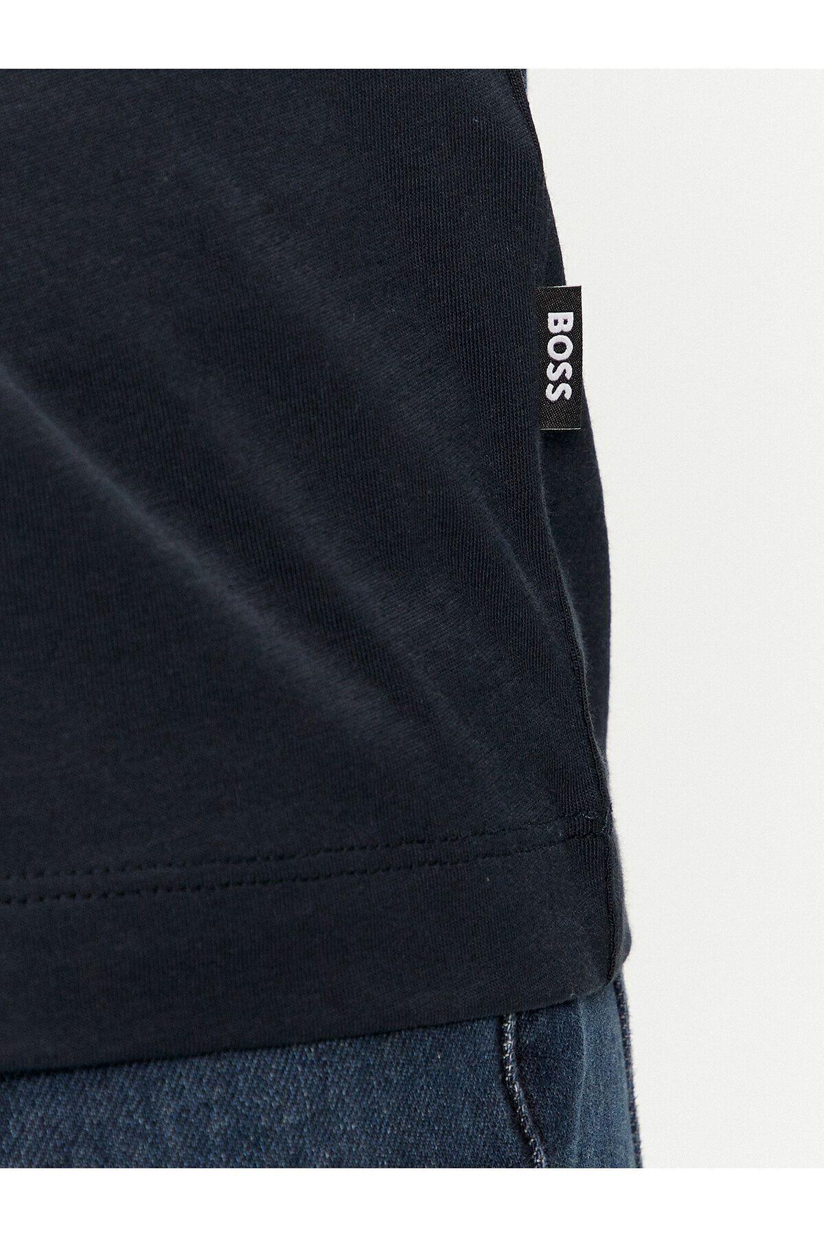 تی شرت آبی مردانه دوچرخه سواری مسطح کوتاه آستین مناسب Yaka Navy Blue 404 BOSS