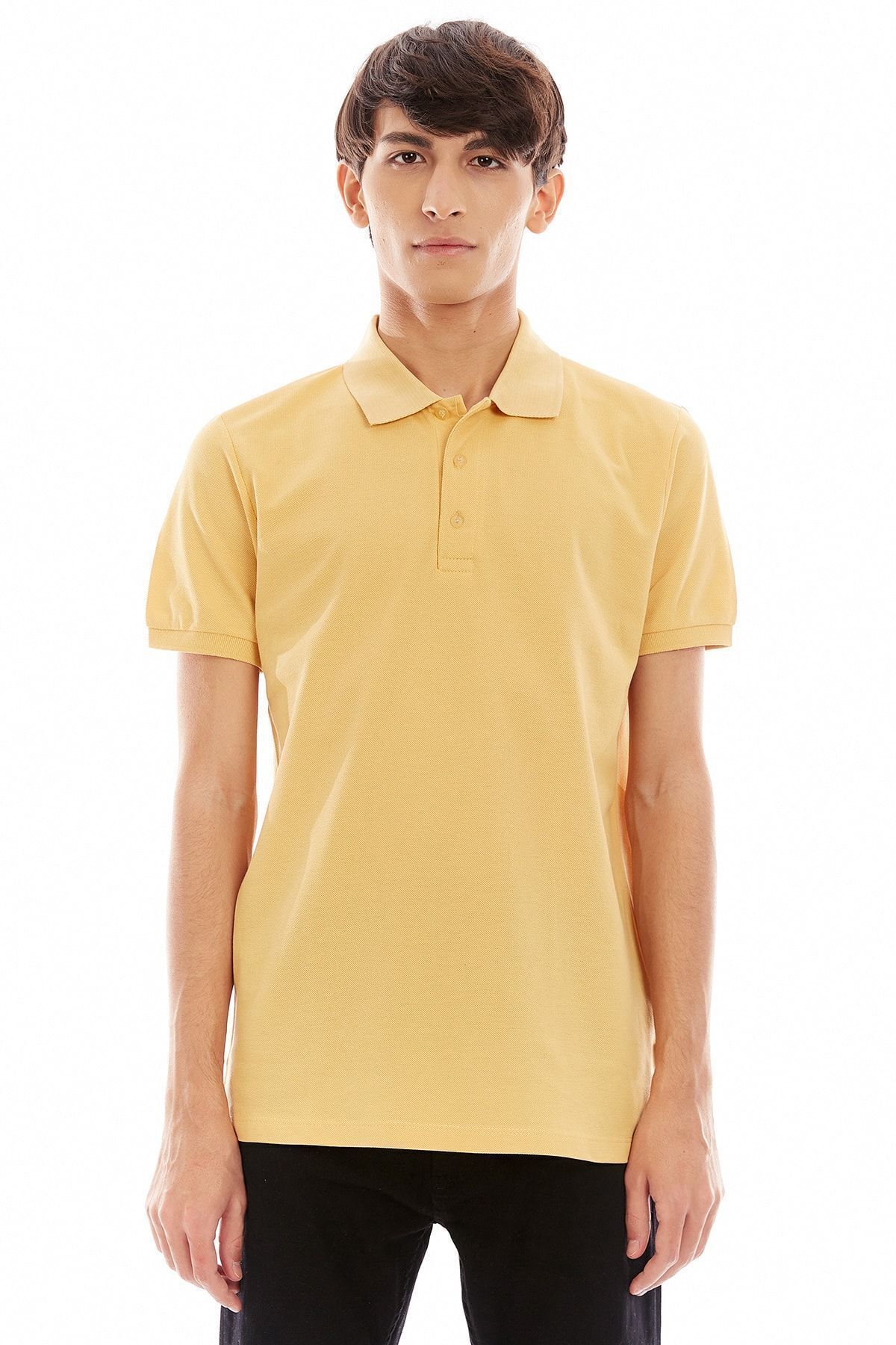 Erkek Sarı Polo Yaka T-shirt | ME21S234192