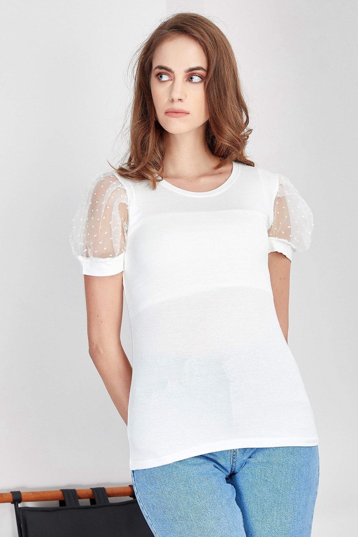 Ekru Kadın T-Shirt | MK20S264950