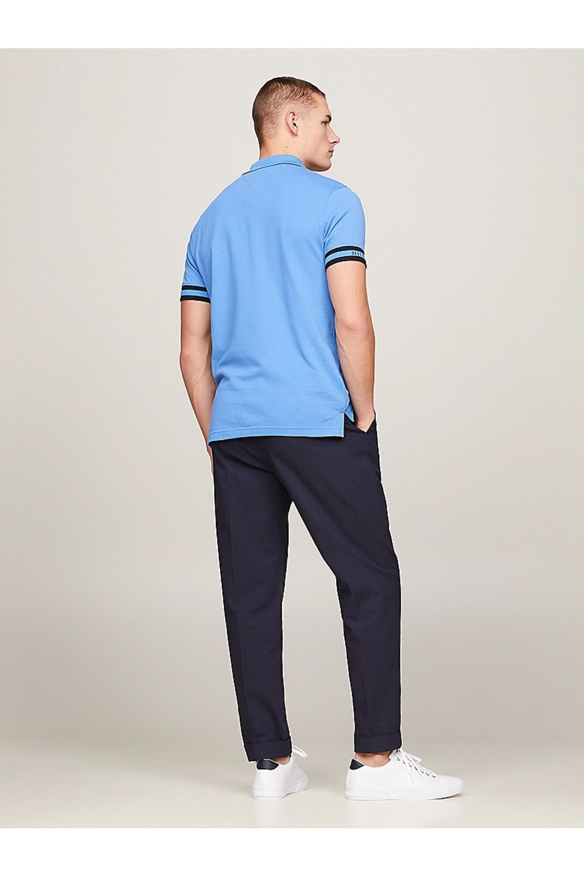 تی شرت یقه پولو مشکی مردانه بسته بندی دکمه یاکا آستین کوتاه قطبی MW0MW34737 C30 Tommy Hilfiger