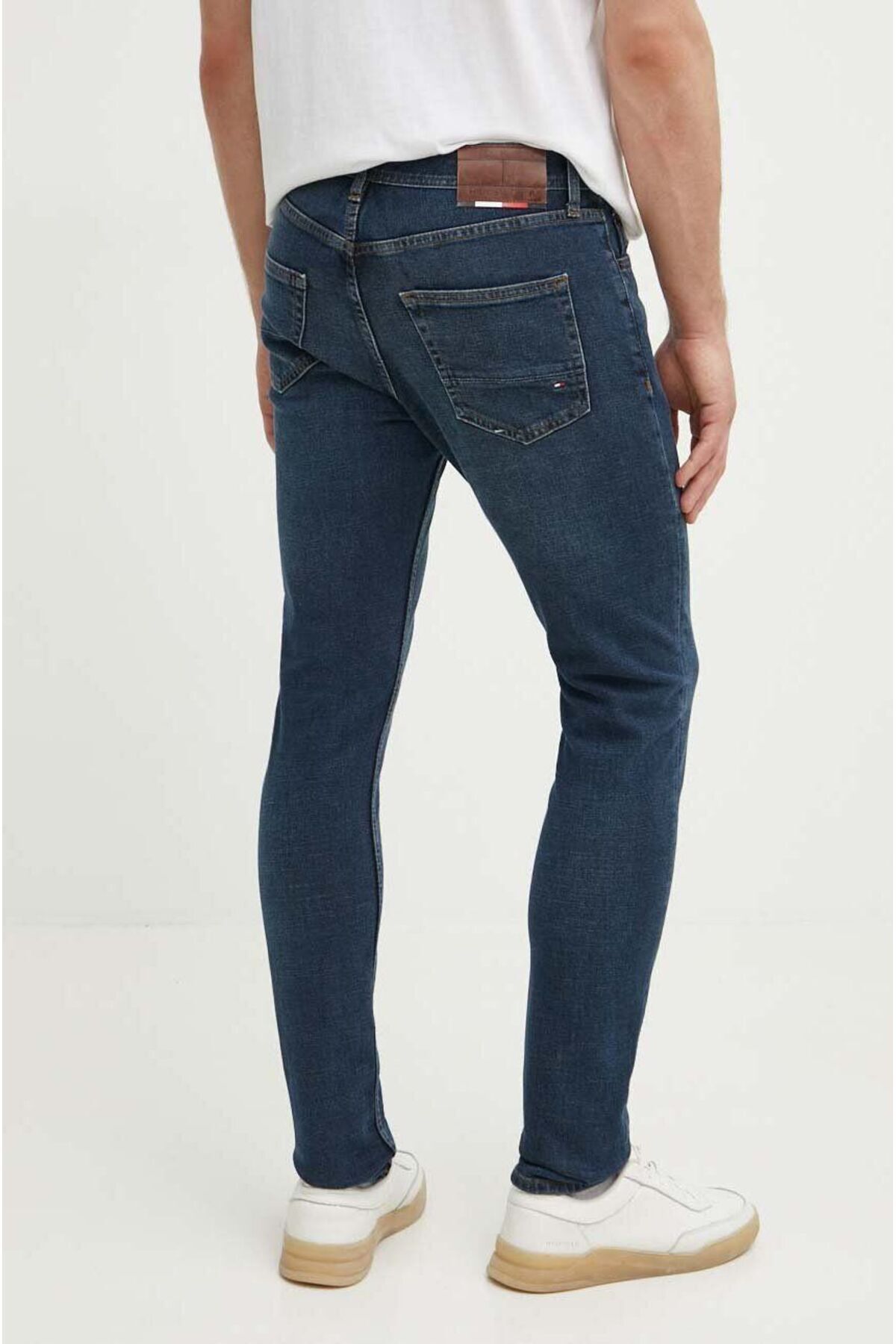 Tommy Hilfiger Erkek Pamuklu Normal Bel 5 Cepli Du meli Mavi Jeans MW0MW35722 1BO