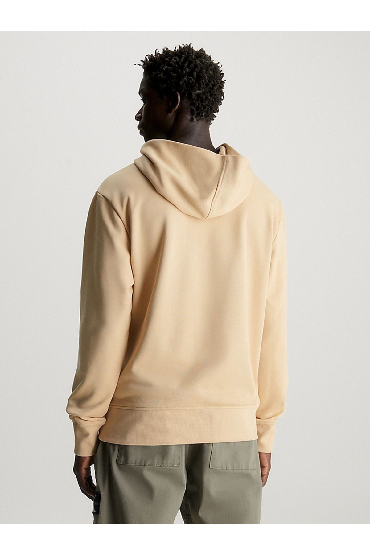 سویشرت نود مردانه قالب معمولی با نام تجاری آقایان روزانه Beige Sweatshirt J30J324630 AAST Calvin Klein