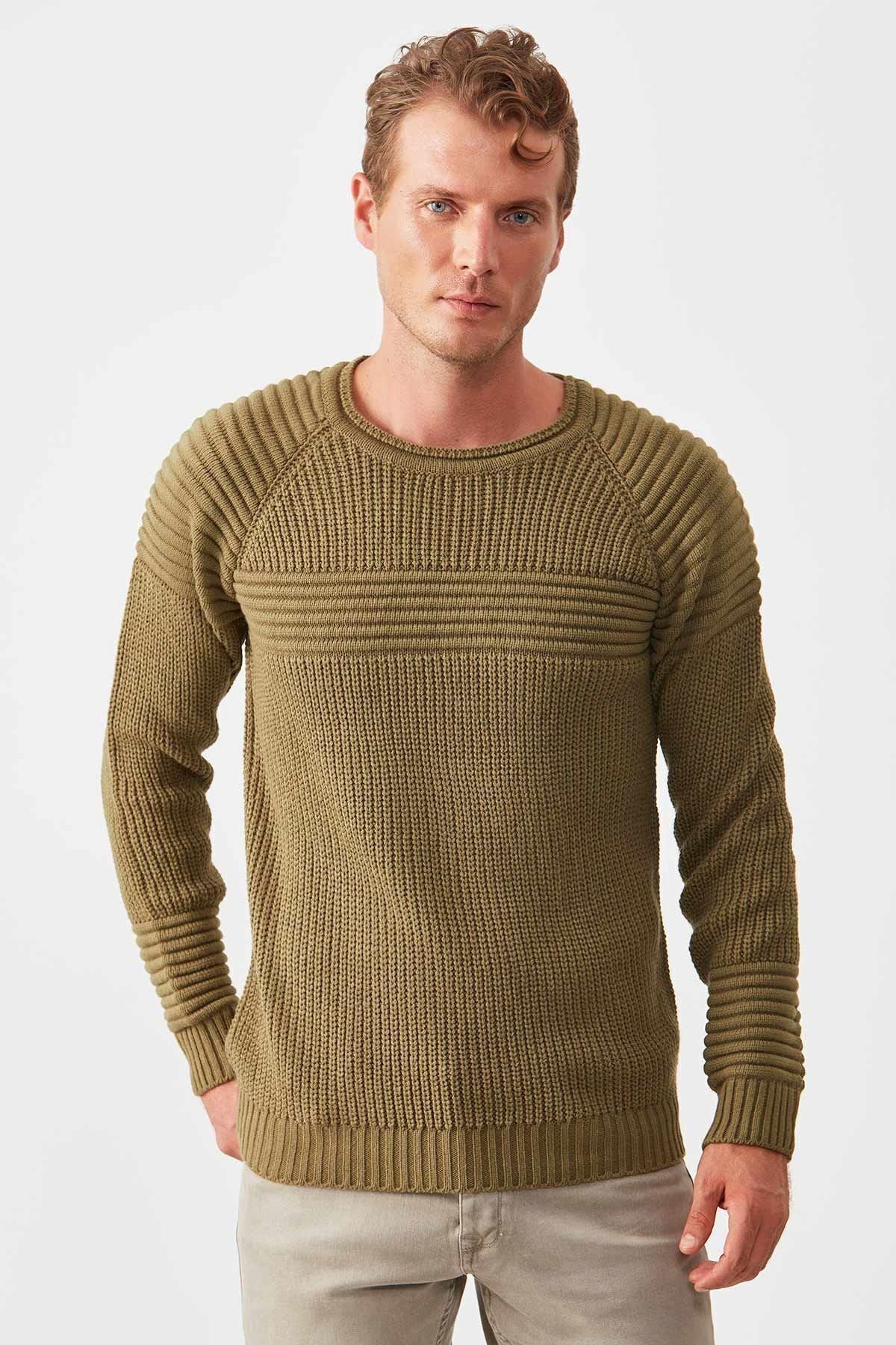 Haki Erkek Akrilik Triko Kazak | ME19W527657