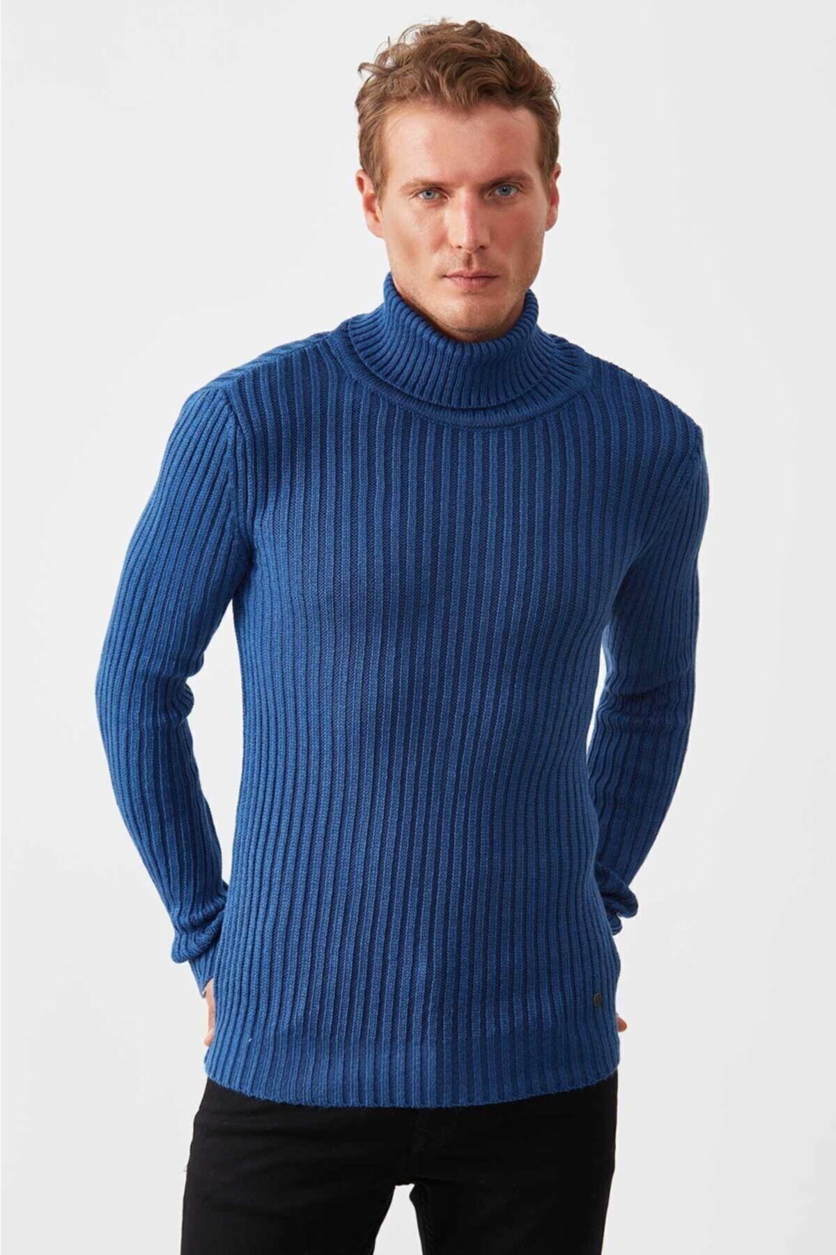 Saks Balıkçı Yaka Erkek Triko | ME19W520001