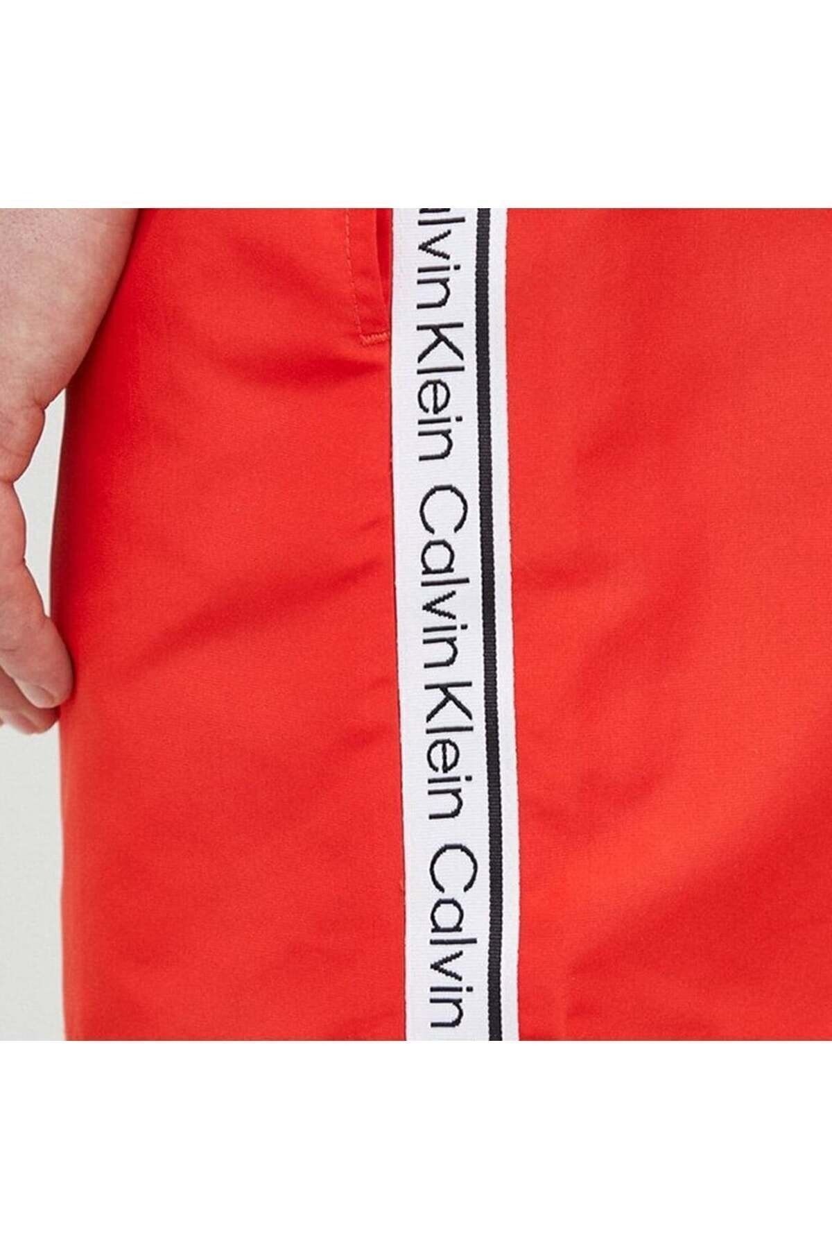 Calvin Klein Men s Quick Drying Fabric Regular Cut Red Swimsuit Trendyol