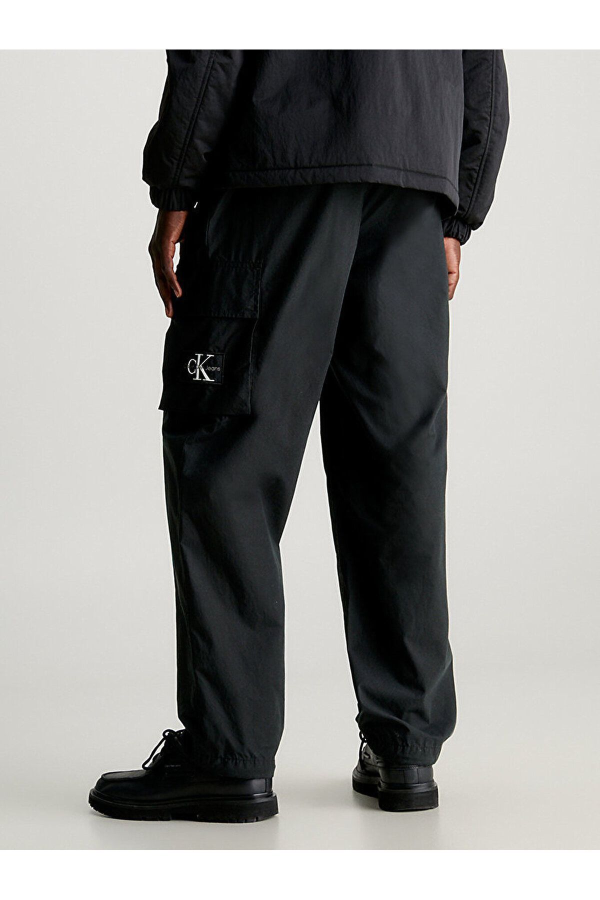 شلوار مشکی مردانه کمر معمولی پنبه 5 جیب دکمه J30J325125 beh Calvin Klein