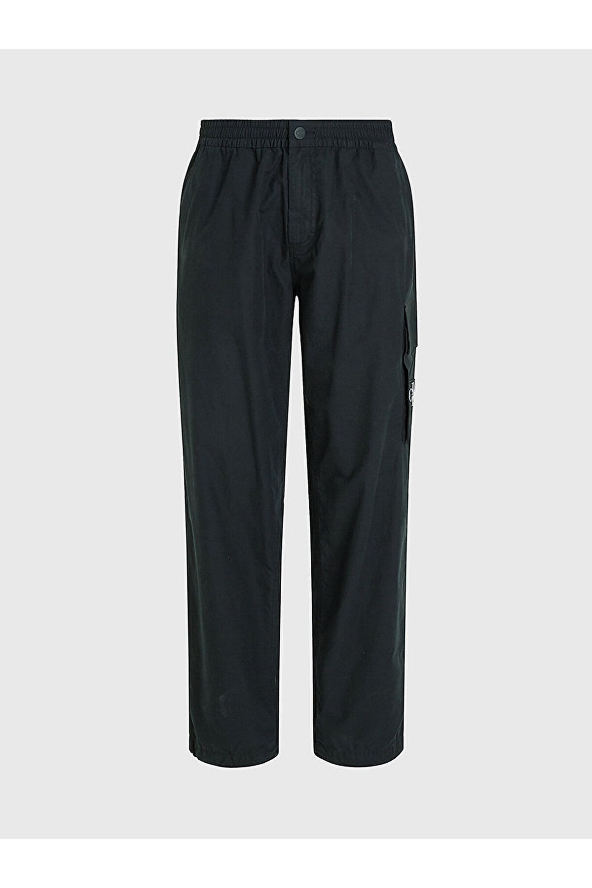 شلوار مشکی مردانه کمر معمولی پنبه 5 جیب دکمه J30J325125 beh Calvin Klein