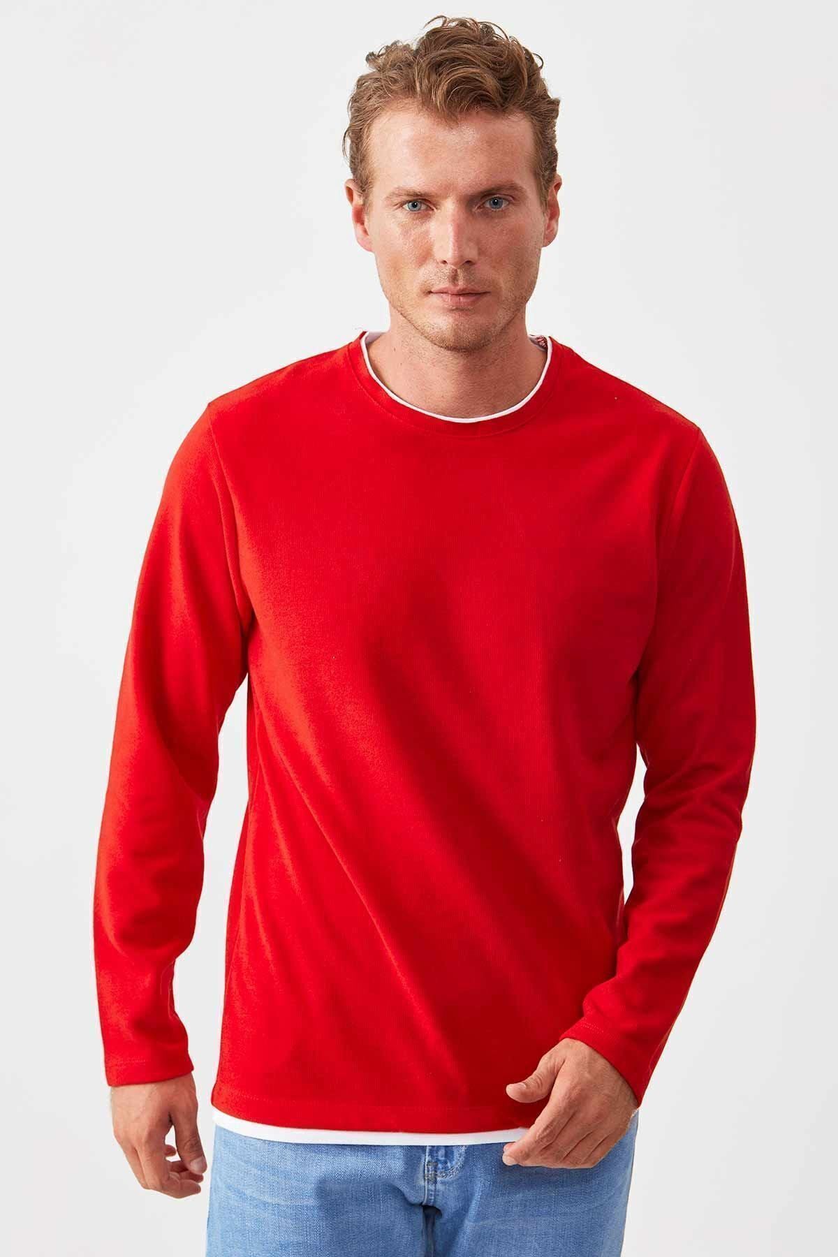 Kırmızı Basic Erkek Sweat | ME19W224283