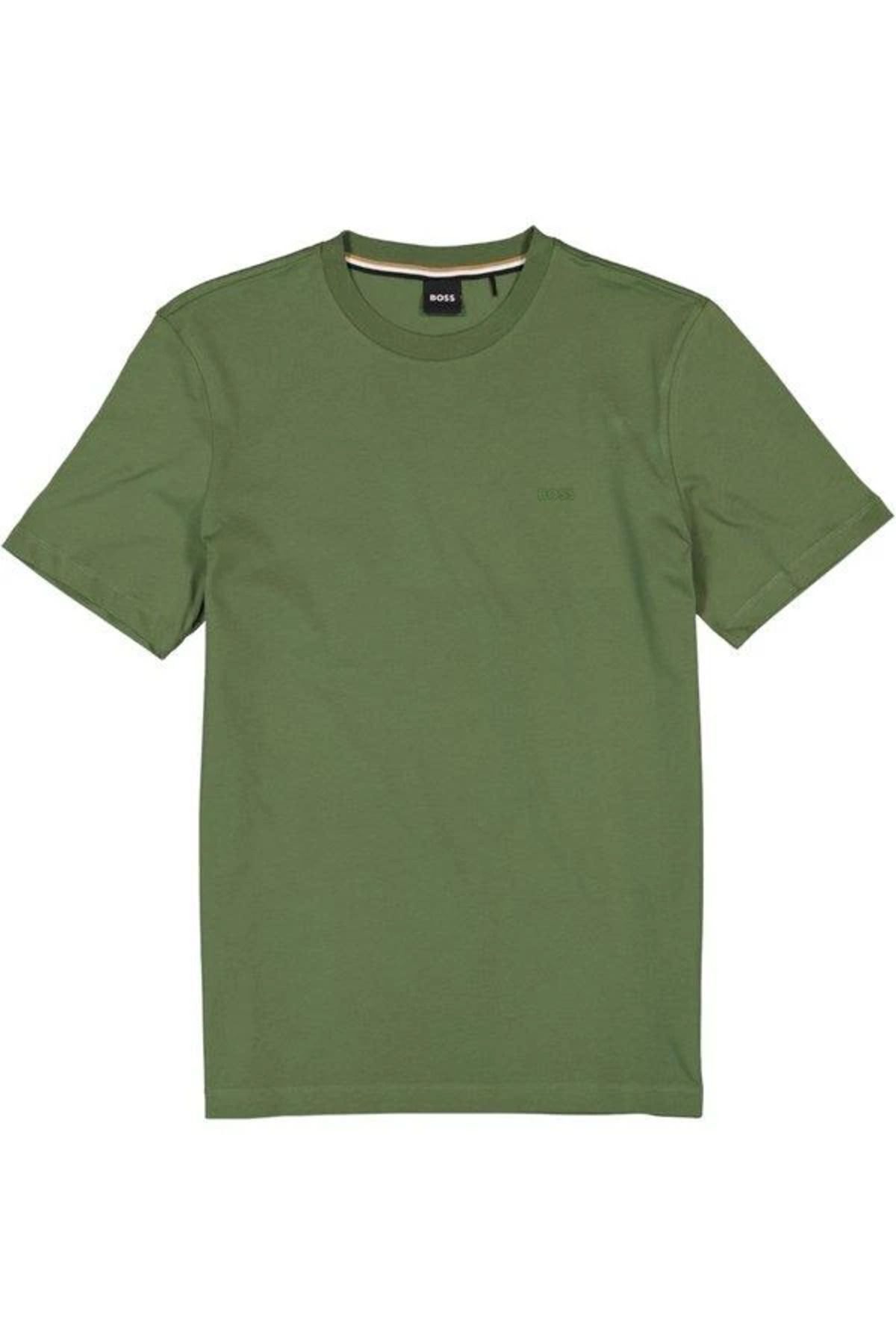 تیشرت معمولی مردانه آستین کوتاه یقه ساده سبز1 50468347-381 Tommy Hilfiger