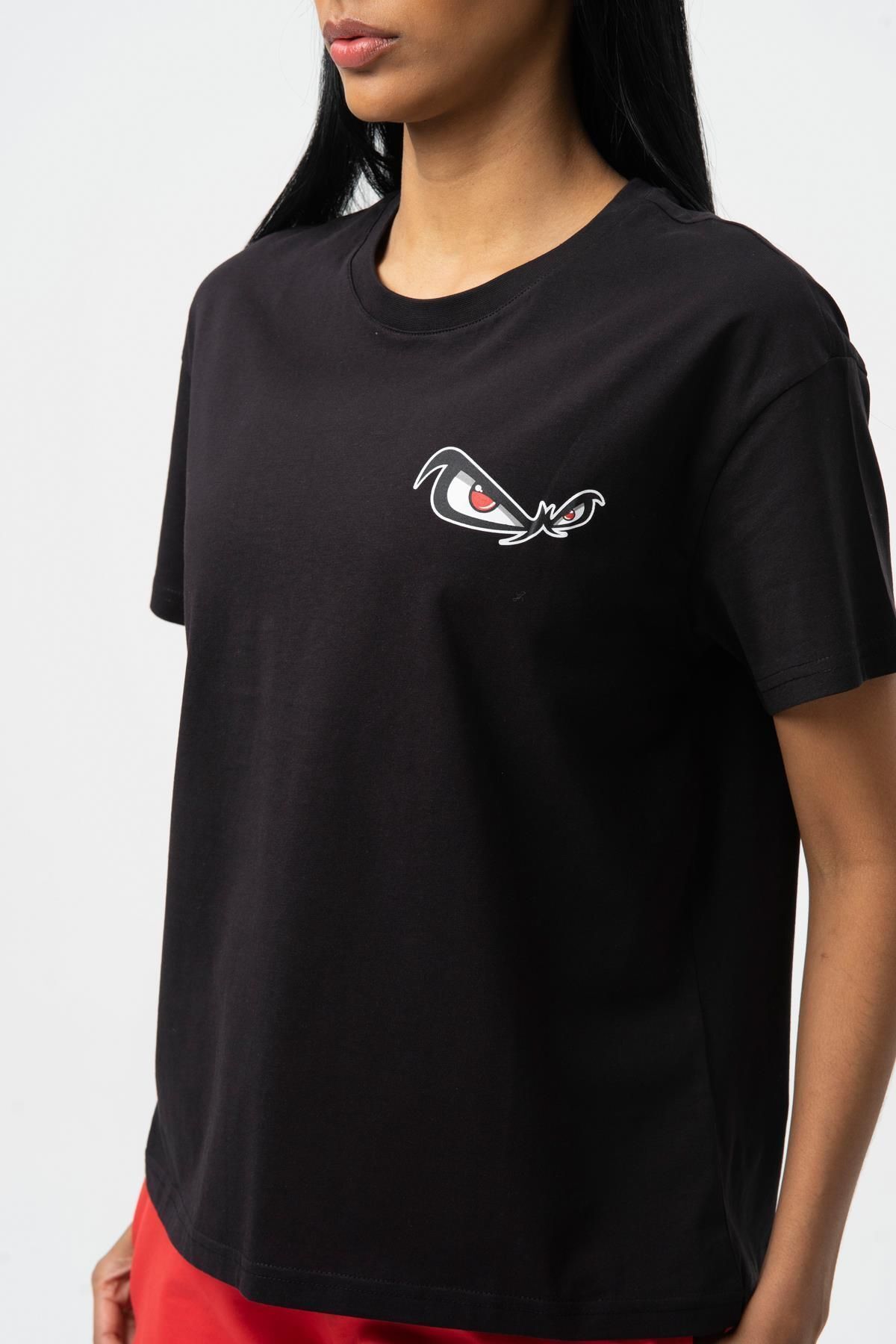 No Fear-Black Crew Neck Short Sleeve Combed Cotton Women's T-shirt W50083 2