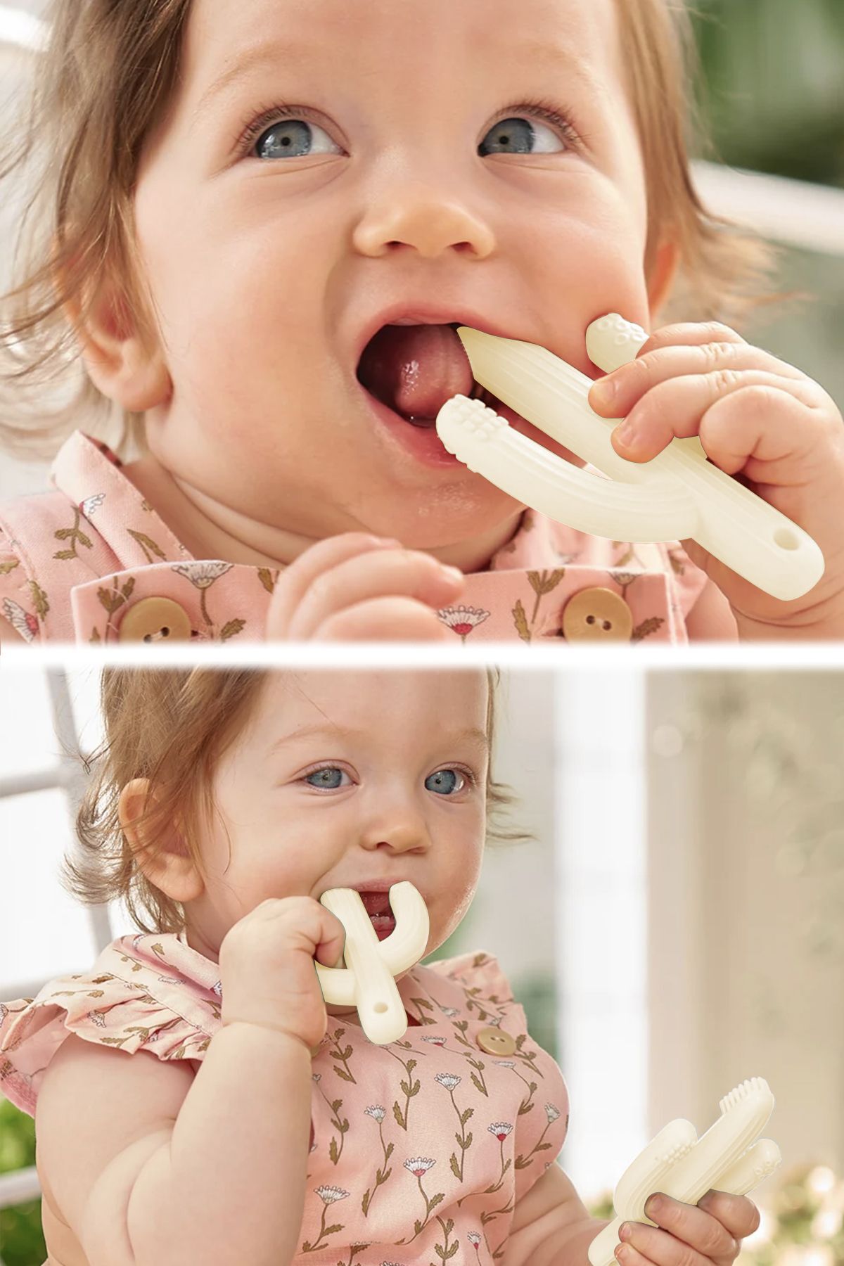 Meleni Baby Kaktüs Bebek Diş Kaşıyıcı - Bebek Diş Kaşıma Dişlik Bej fotoğrafı 5 (önizleme)