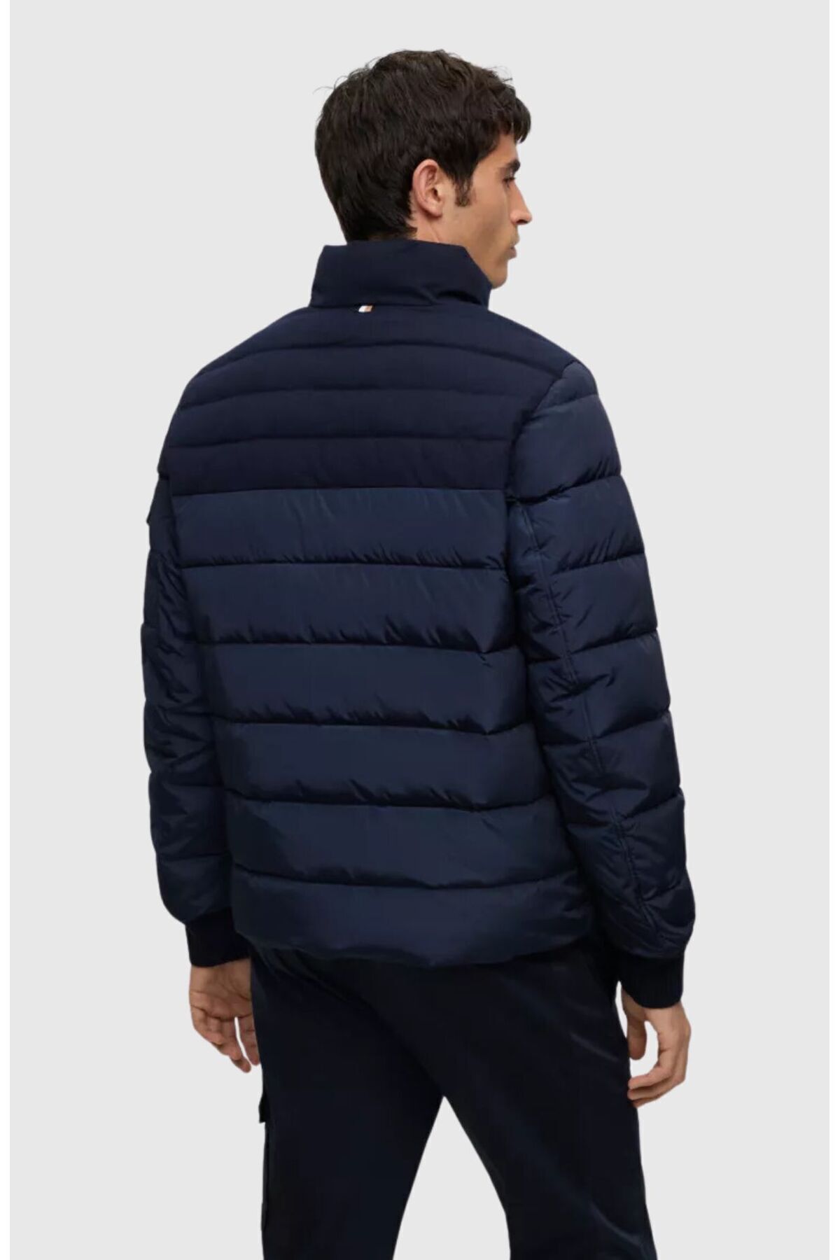 کاپشن آبی مردانه Zipper Logo آرم بسته جیب زمستانی Winter Blue Coat 404 BOSS