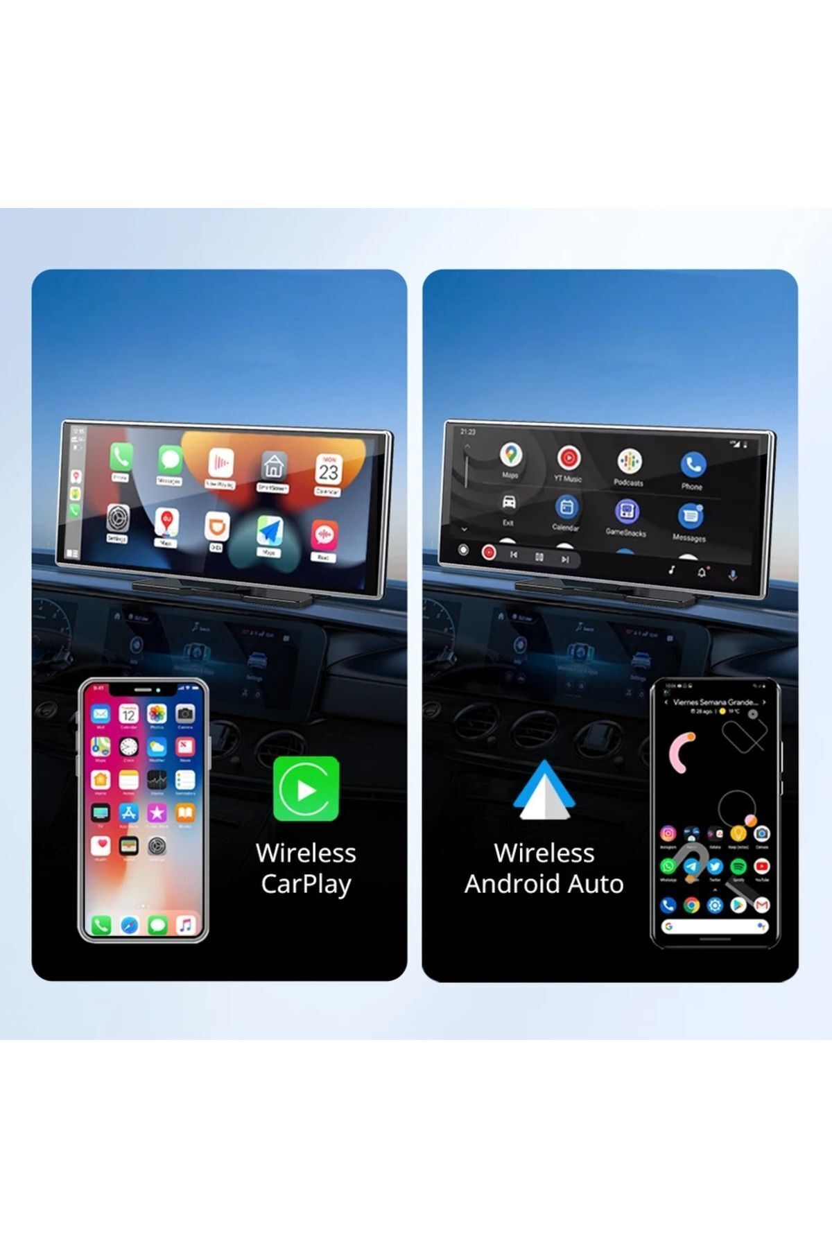 WIWOCAM 4K Çift Kameralı Apple Carplay Ve Android Auto-Dokunmatik