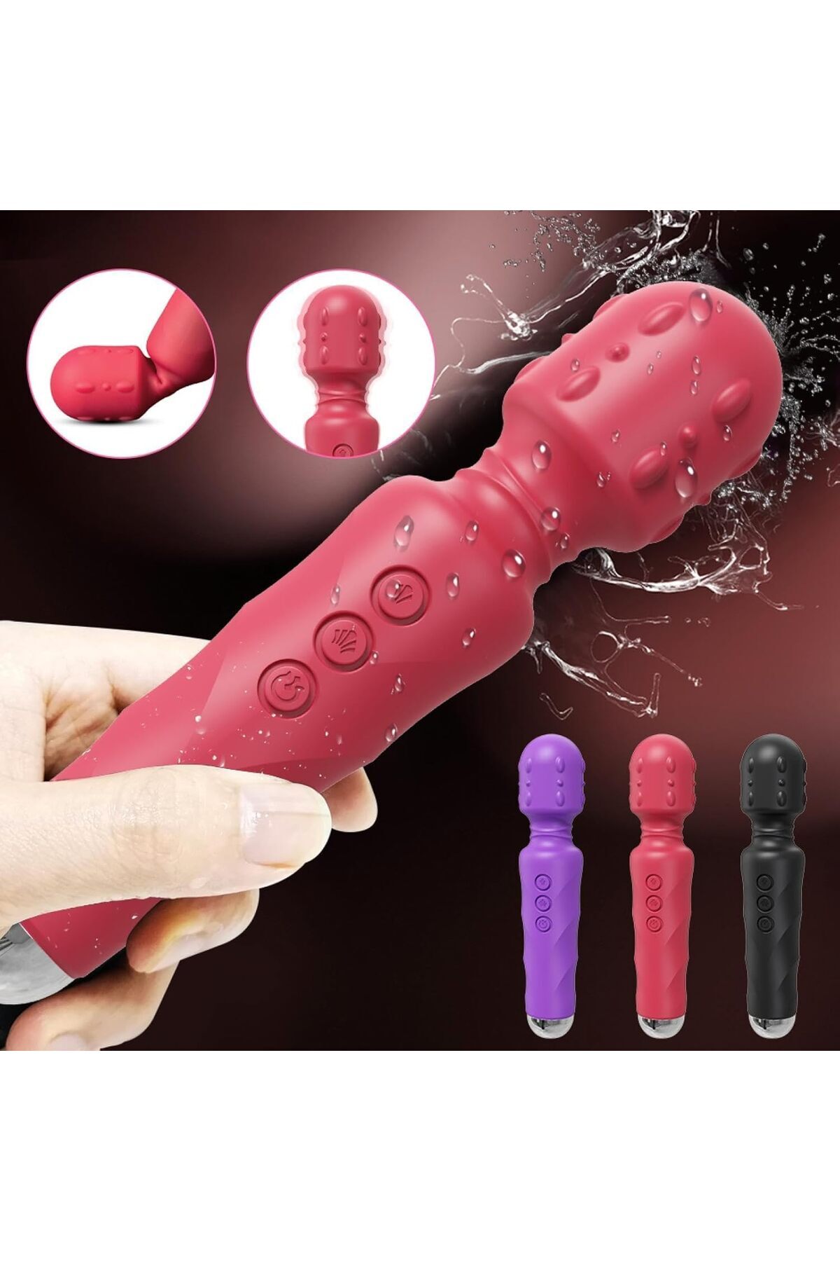 Vibratör Güçlü Dildo Klitoris Kadınlar için Meme Antialerjik 20 Hız Yetişkin Seks Şarjlı Su Geçirmez 6