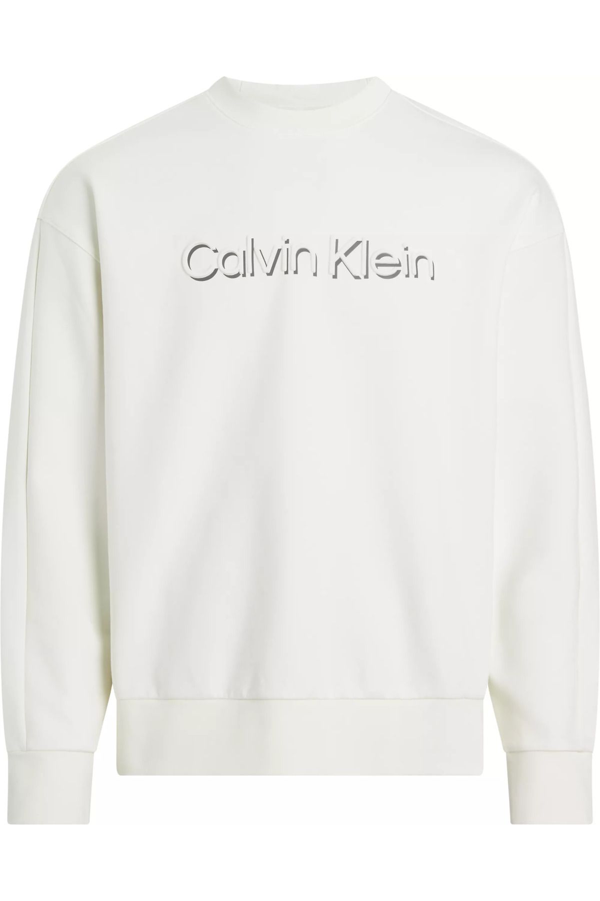 سویشرت سفید مردانه آستین بلند با یک آرم بزرگ پیراهن K10K13081 YAT Calvin Klein