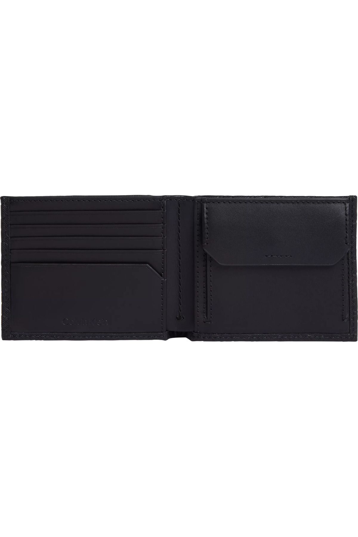 کیف پول مشکی مردانه لوگوی برند آقایان محفظه کارت ارز برجسته سیاه K50K511941 0GK Calvin Klein