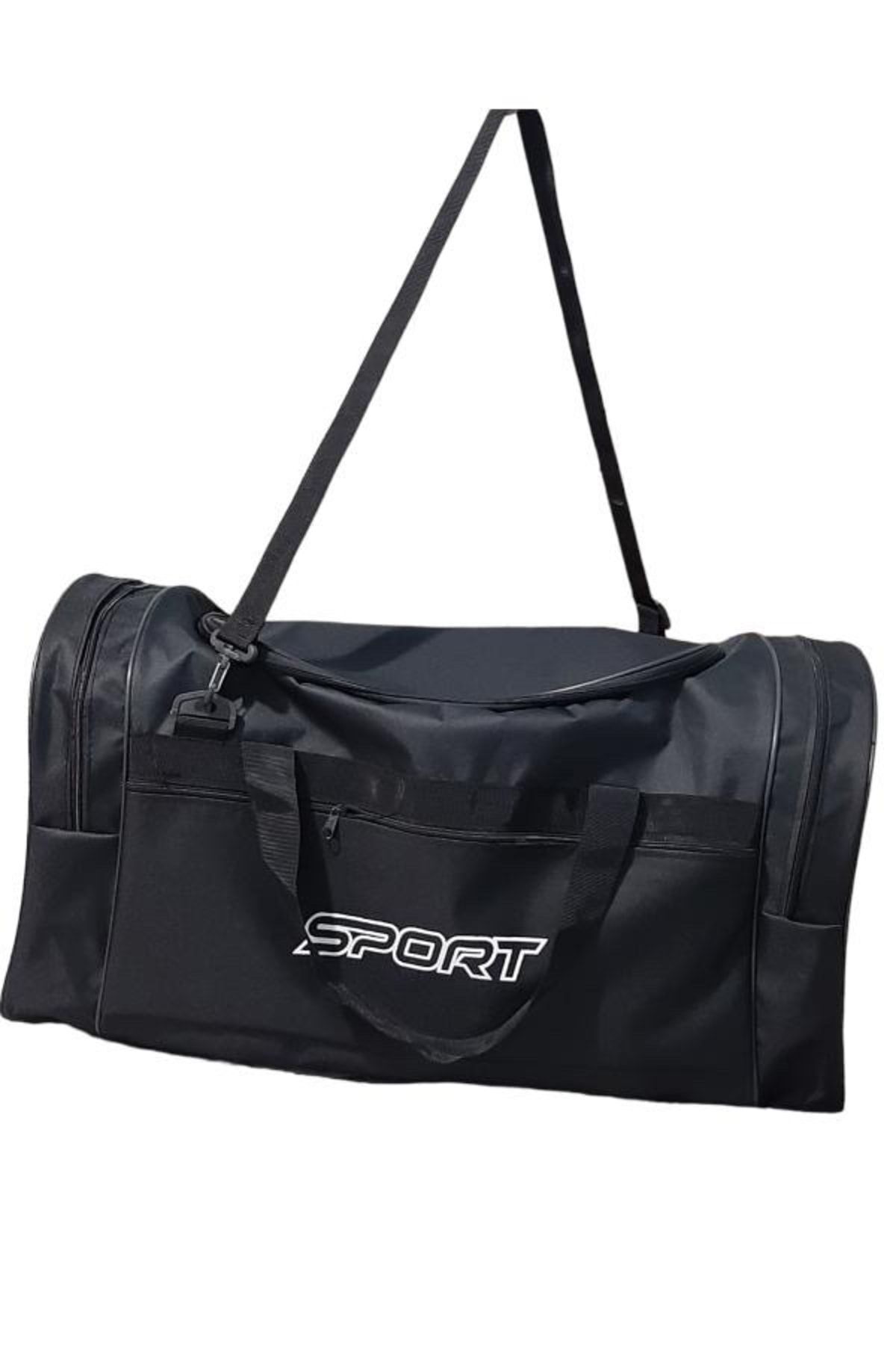 Sport Siyah Çanta El Omuz Çantası 4 Gözlü Seyahat Kamp Valizi Askerlik Seyahat Çantası