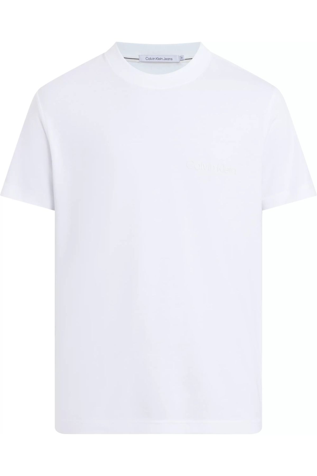 تی شرت سفید مردانه آرم مارک پنبه آستین کوتاه J30J325651 Affama Calvin Klein