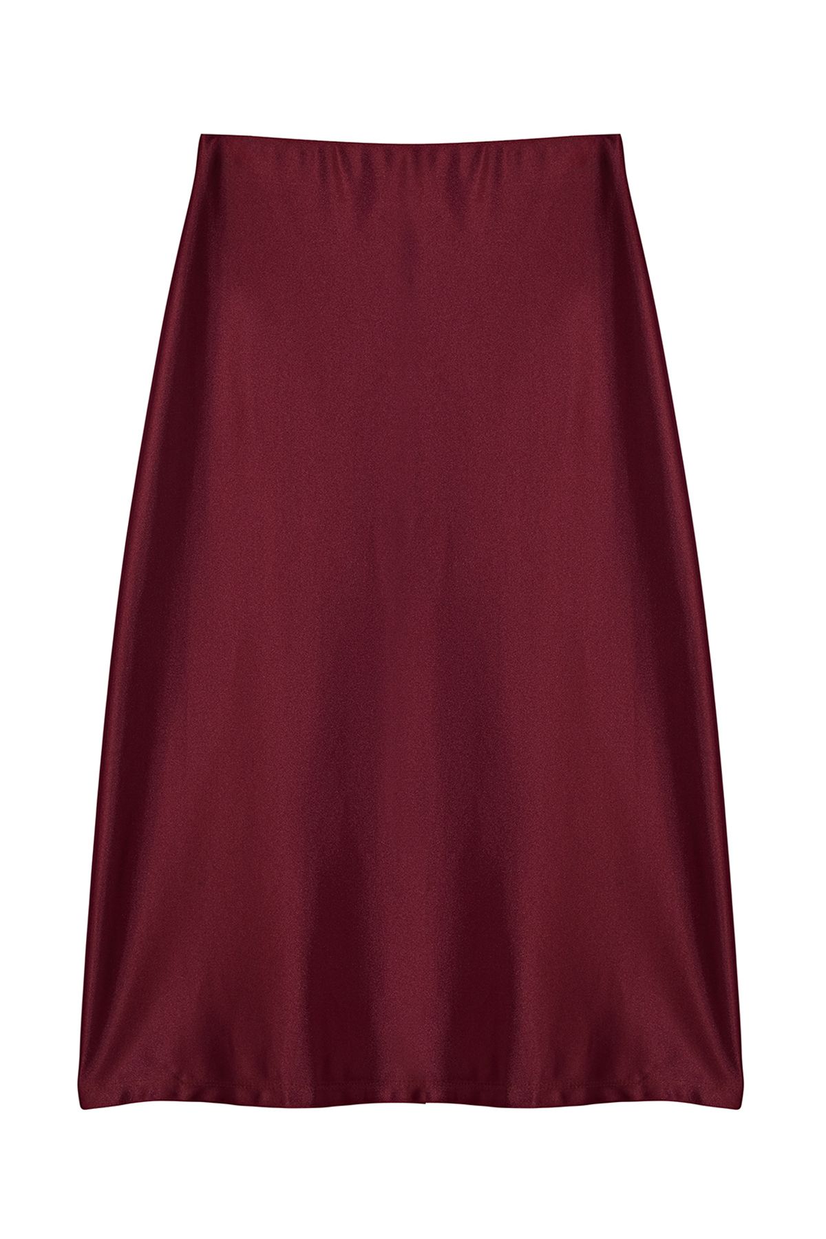 Trendyol Collection-Weinroter Premium-Satin - A-Linien-Rock TWOAW24ET00088 7