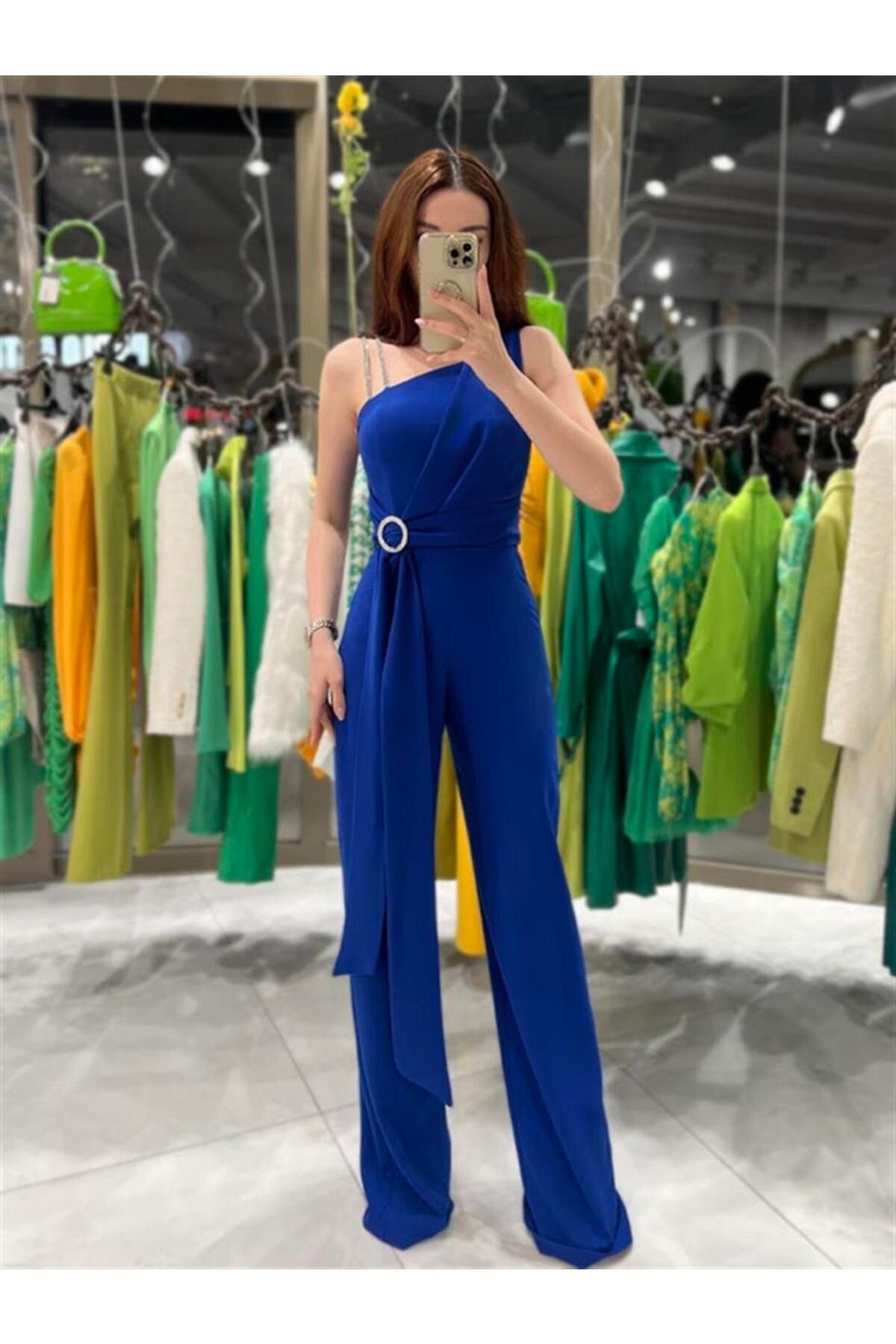 missswans Victoria Buckle Detailed Jumpsuit Trendyol
