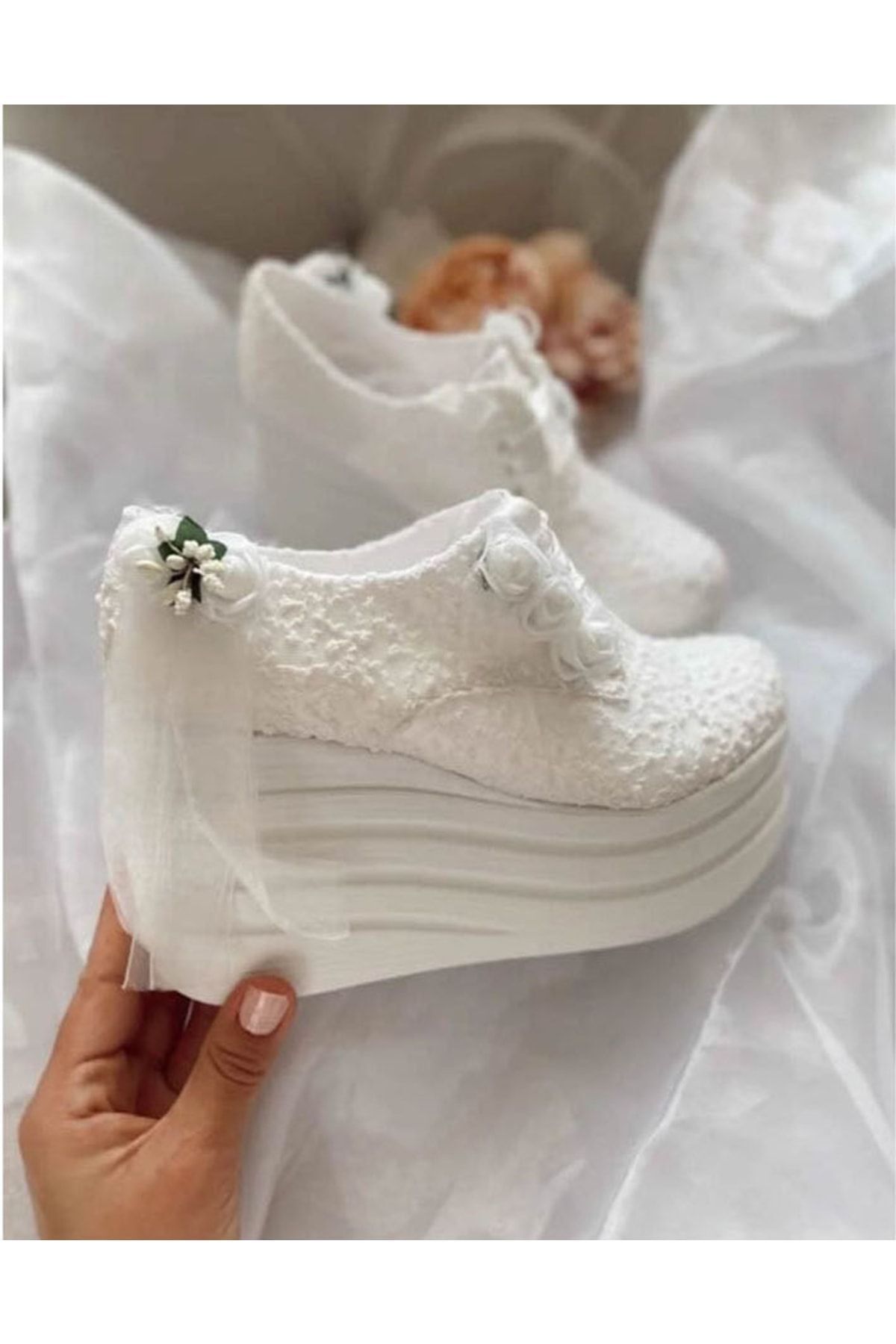 Wedge wedding trainers top