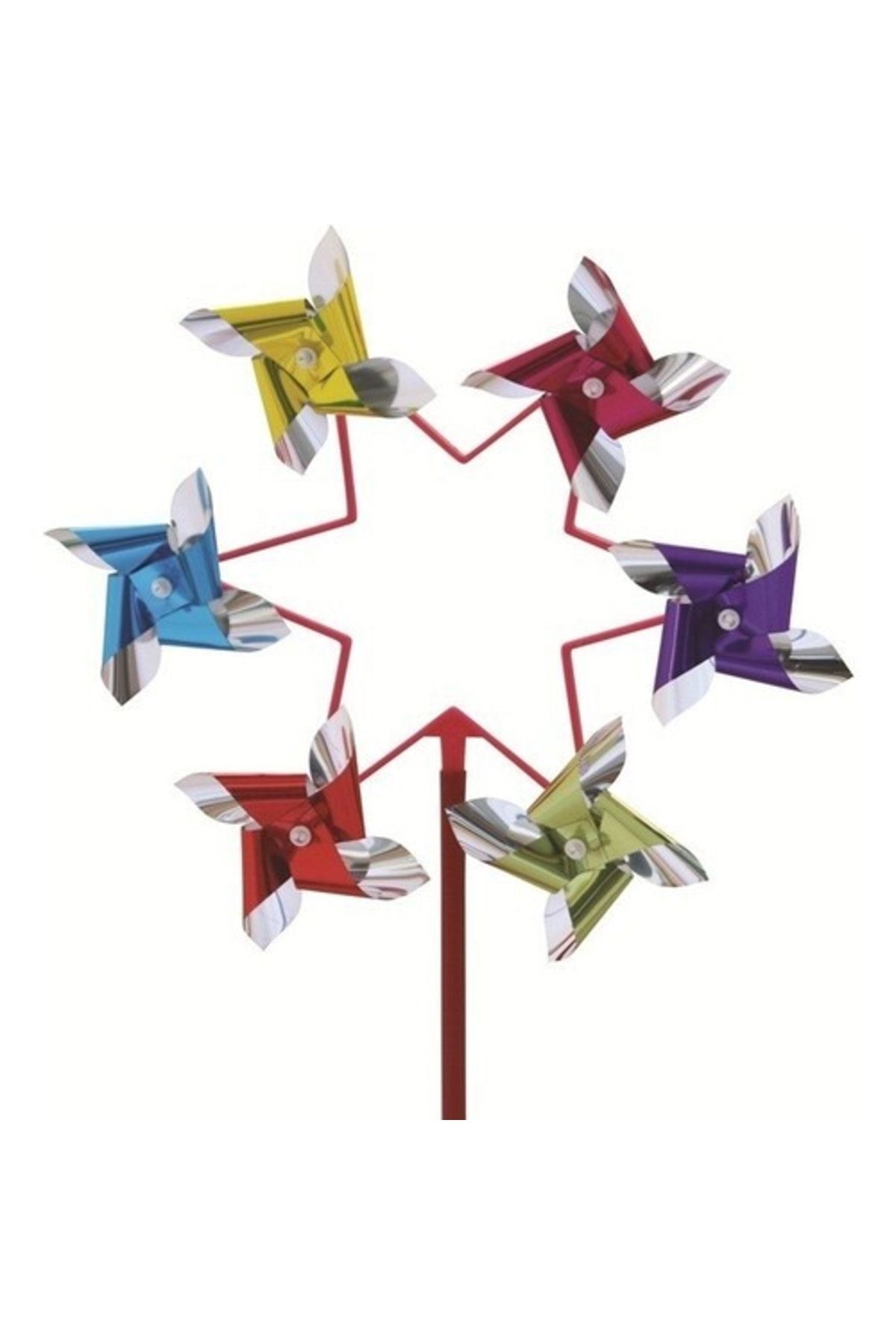 KARDEŞLER OYUNCAK Metalik Simli 6 Lı 22 Cm Janjanlı Rüzgar Gülü – 1 Adet