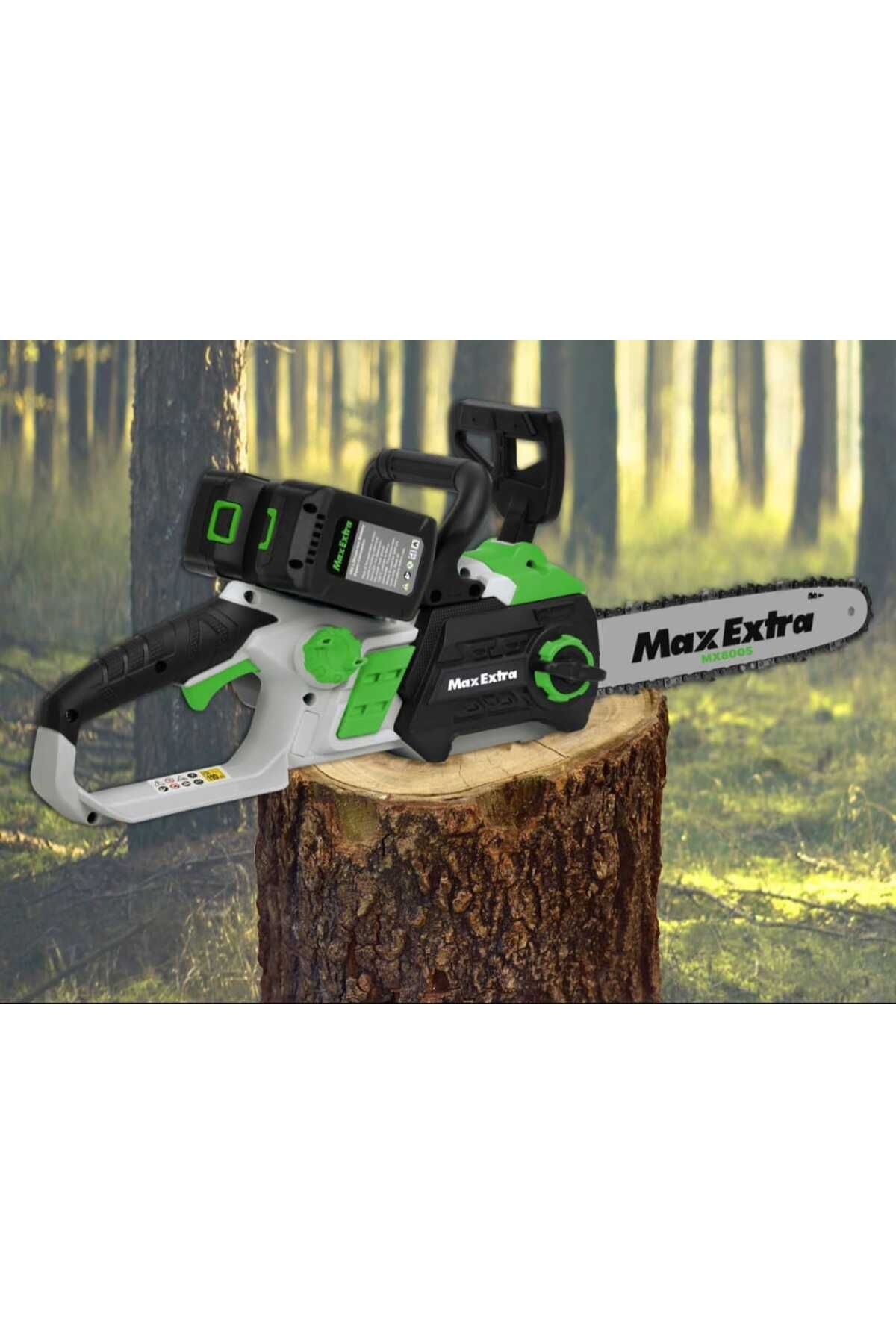 Max Extra MX8005 - 40 Volt 4 Amper Akülü Ağaç Kesme Motoru Makinesi 30cm Pala Kömürsüz Motor
