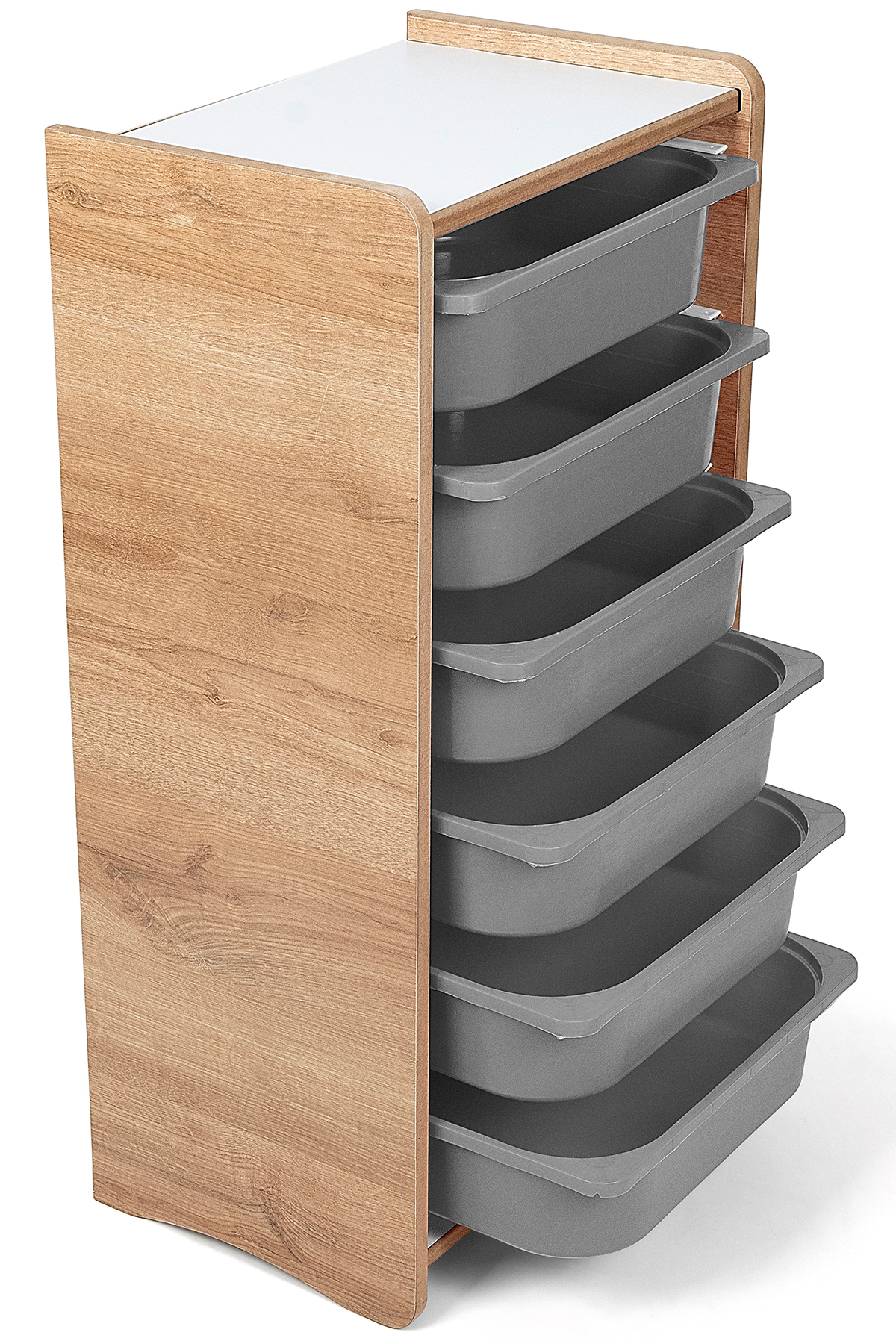 prime dükkan 6 Çekmeceli Çocuk Oyuncak ve Aktivite Dolabı,Ceviz-Gri 18mm MDF