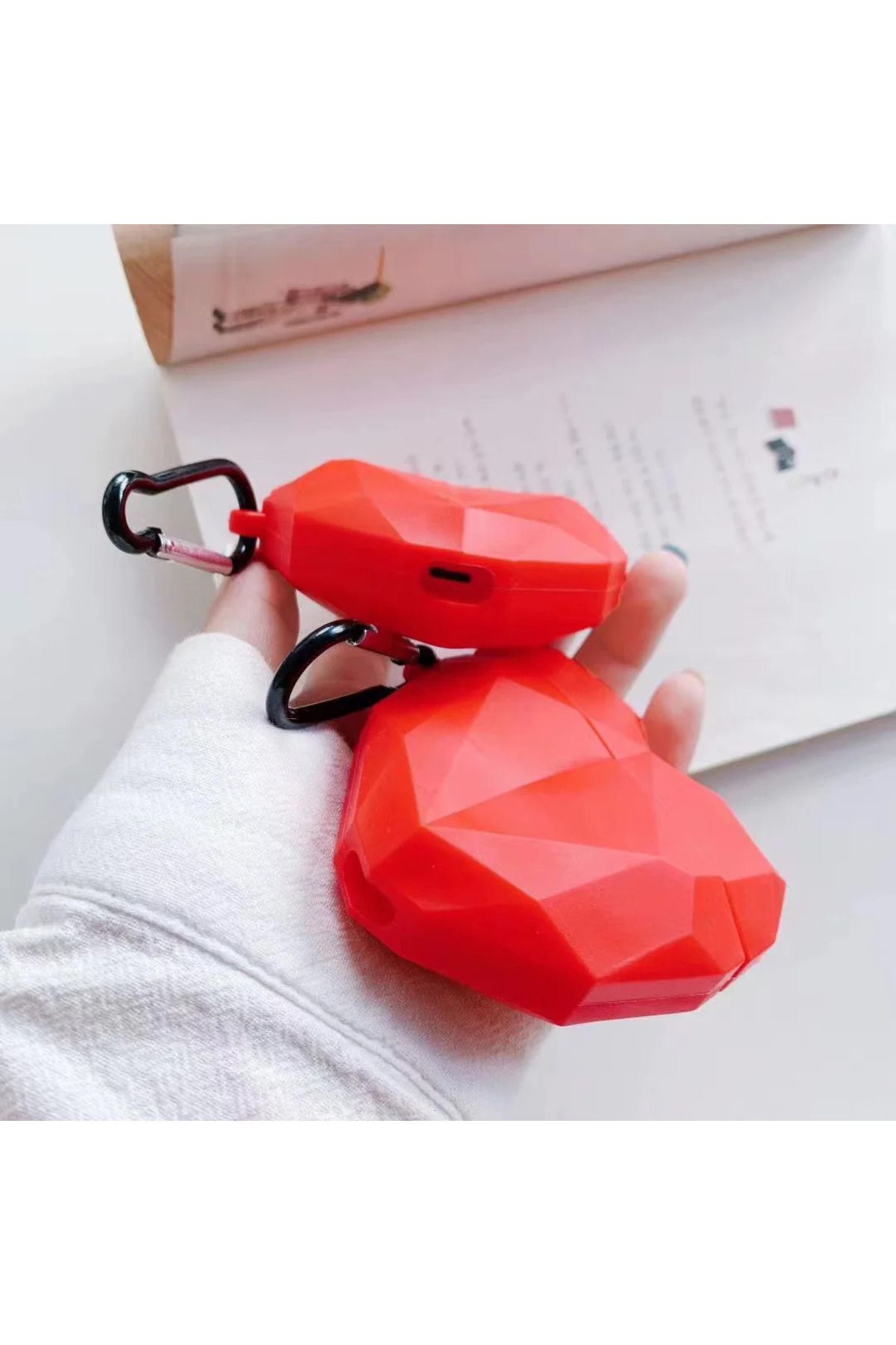 3. Nesil Uyumlu Sevimli Kalp Origami Figürlü Darbe Önleyici Kulaklık Koruma Kılıfı 5