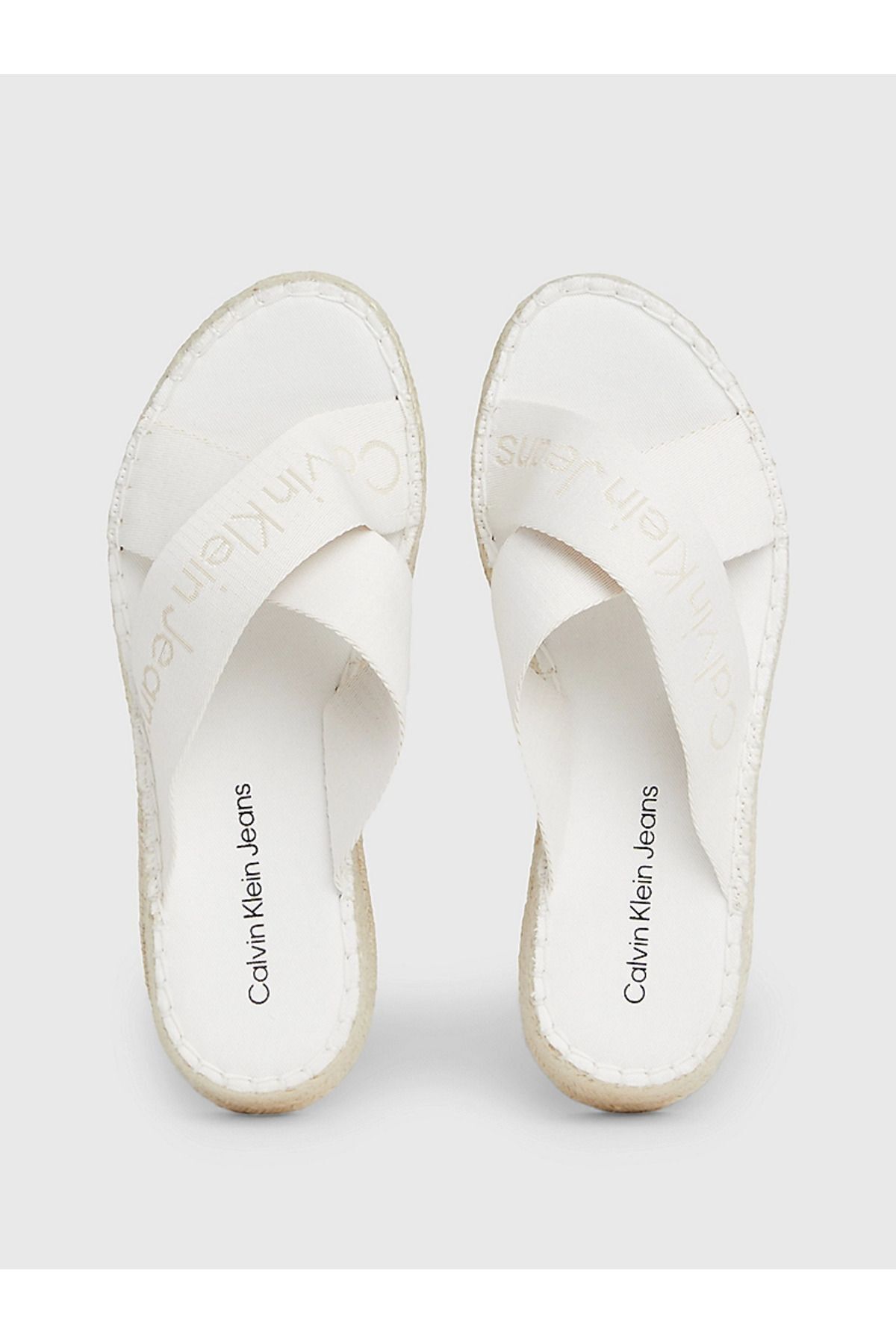دمپایی سفید زنانه پایه اول YW0YW01364 0K4 Calvin Klein