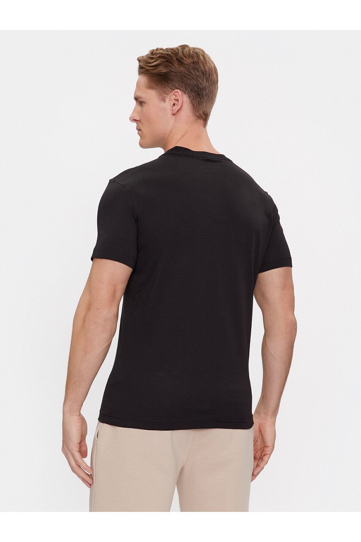 تی شرت مشکی مردانه ورود به سیستم 100 ٪ نخی با آستین کوتاه J30J324647 beh Calvin Klein