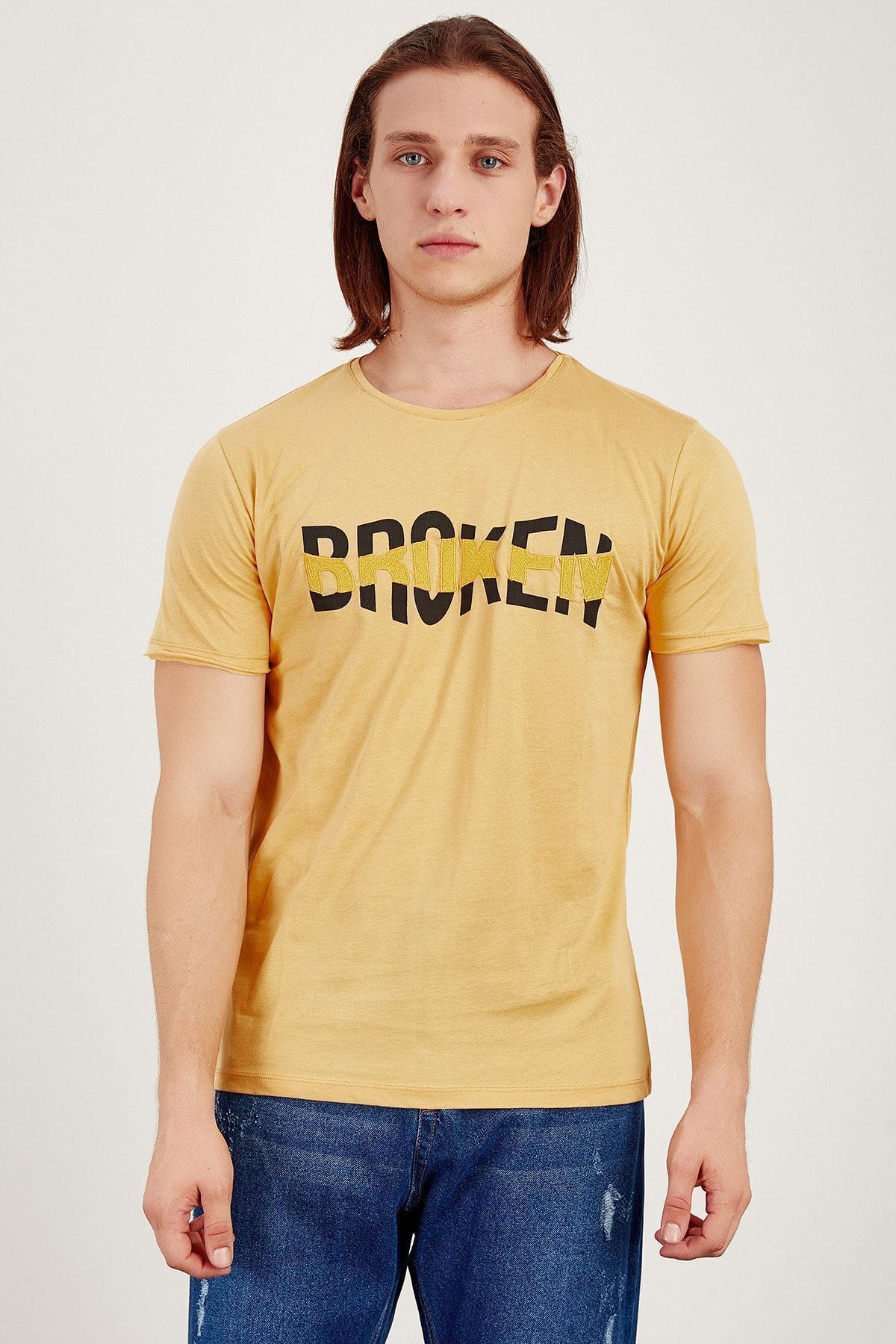 Erkek Hardal 21-4556 Erkek T-shirt | Me20s214556