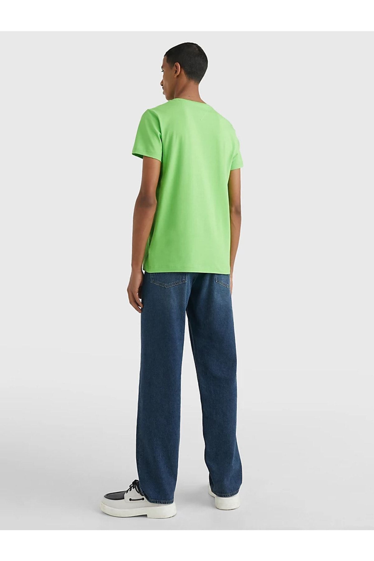 تی شرت سبز مردانه پارچه ای آستین کوتاه ساده مدل MW0MW10800-LWY Tommy Hilfiger