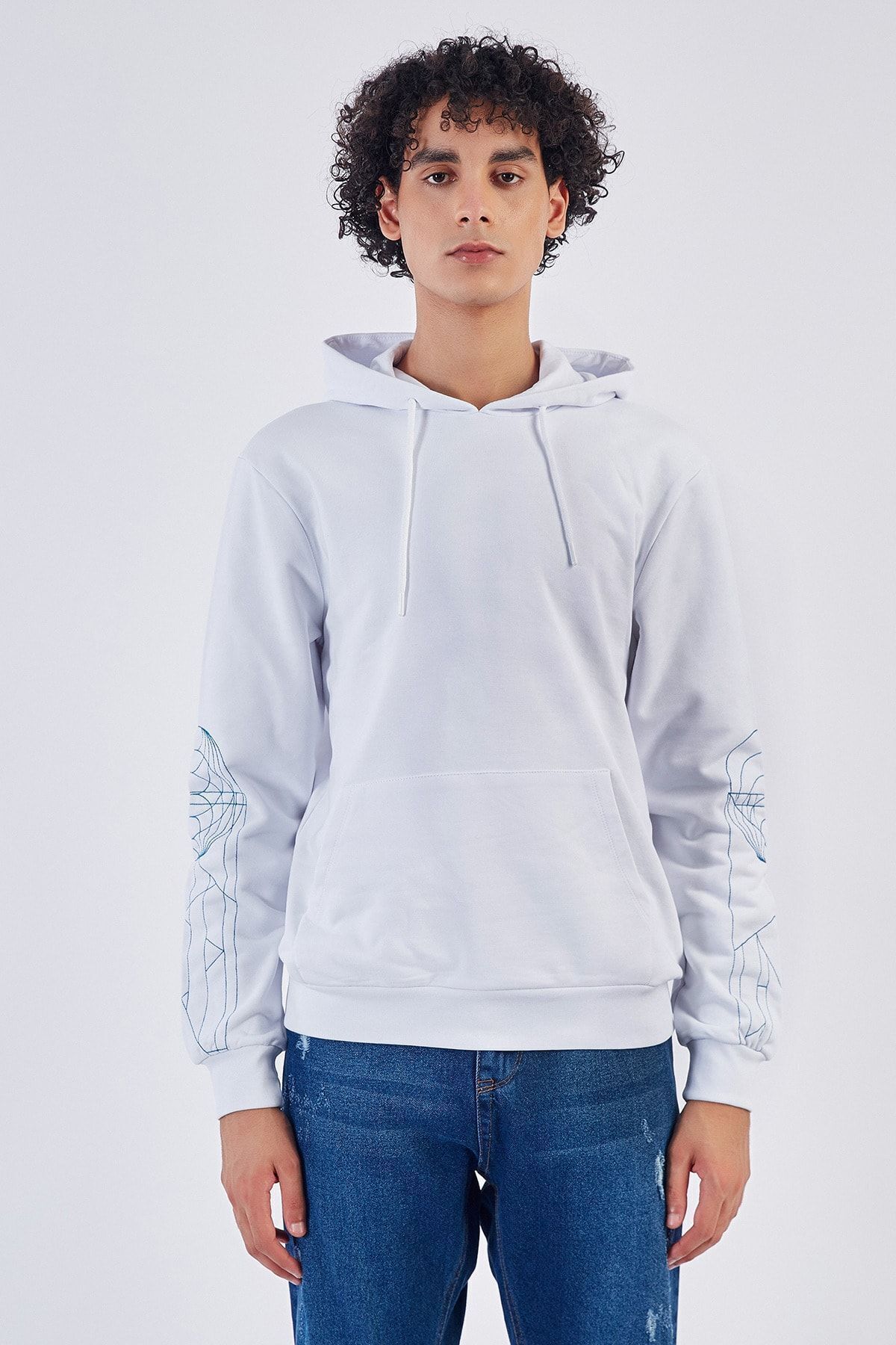 Beyaz Kol Nakişli Sweat | Me21W224862