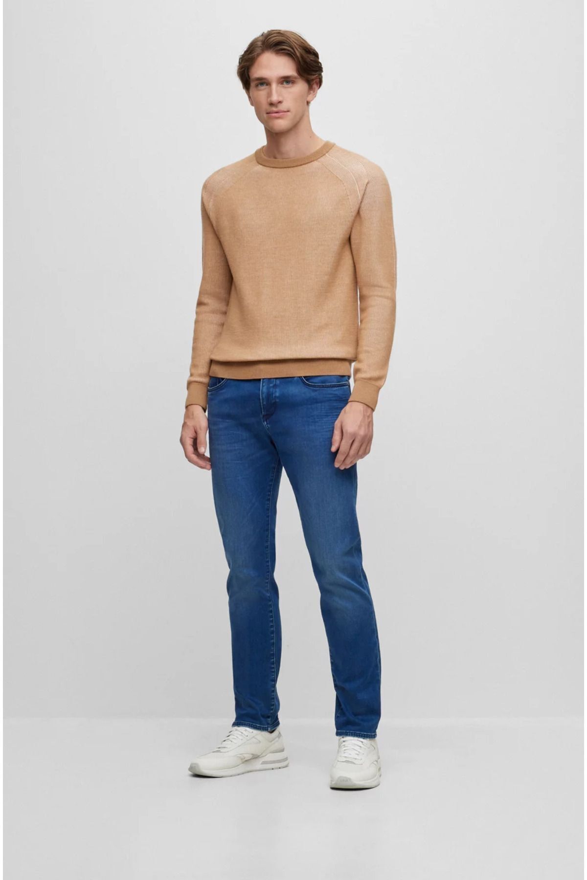 باس شلوار جین مردانه طرح لوگو، نخی، فیت معمولی، آبی، کد ۵۰۵۰۱۶۷۰-۴۲۵