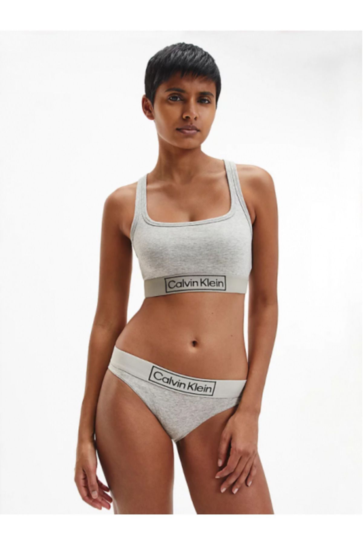 Calvin Klein Comfortable Gray Women s Panties Brand Logo Rubber Band 000QF6775E P7A Trendyol