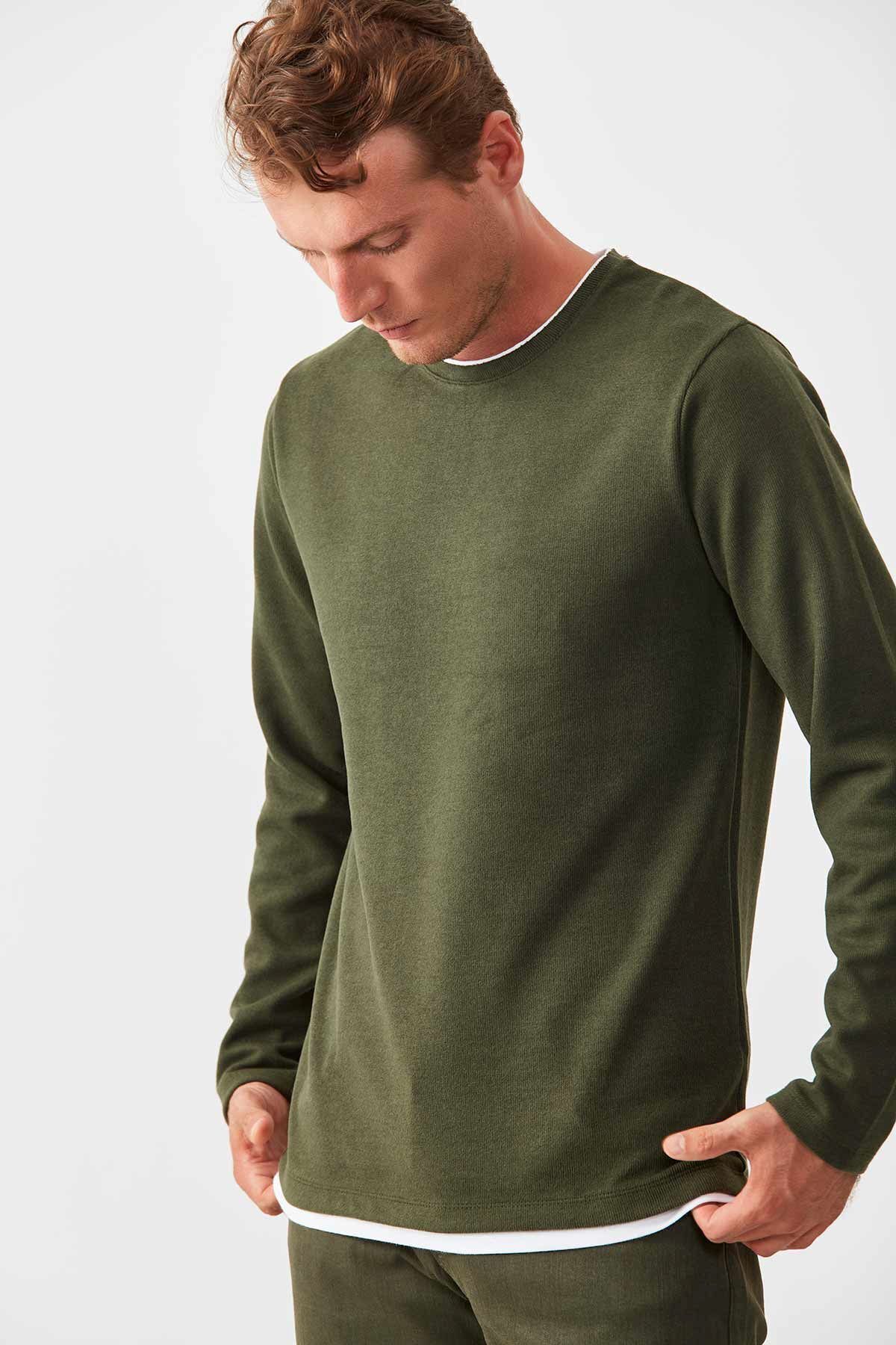Haki Basic Erkek Sweat | ME19W224283