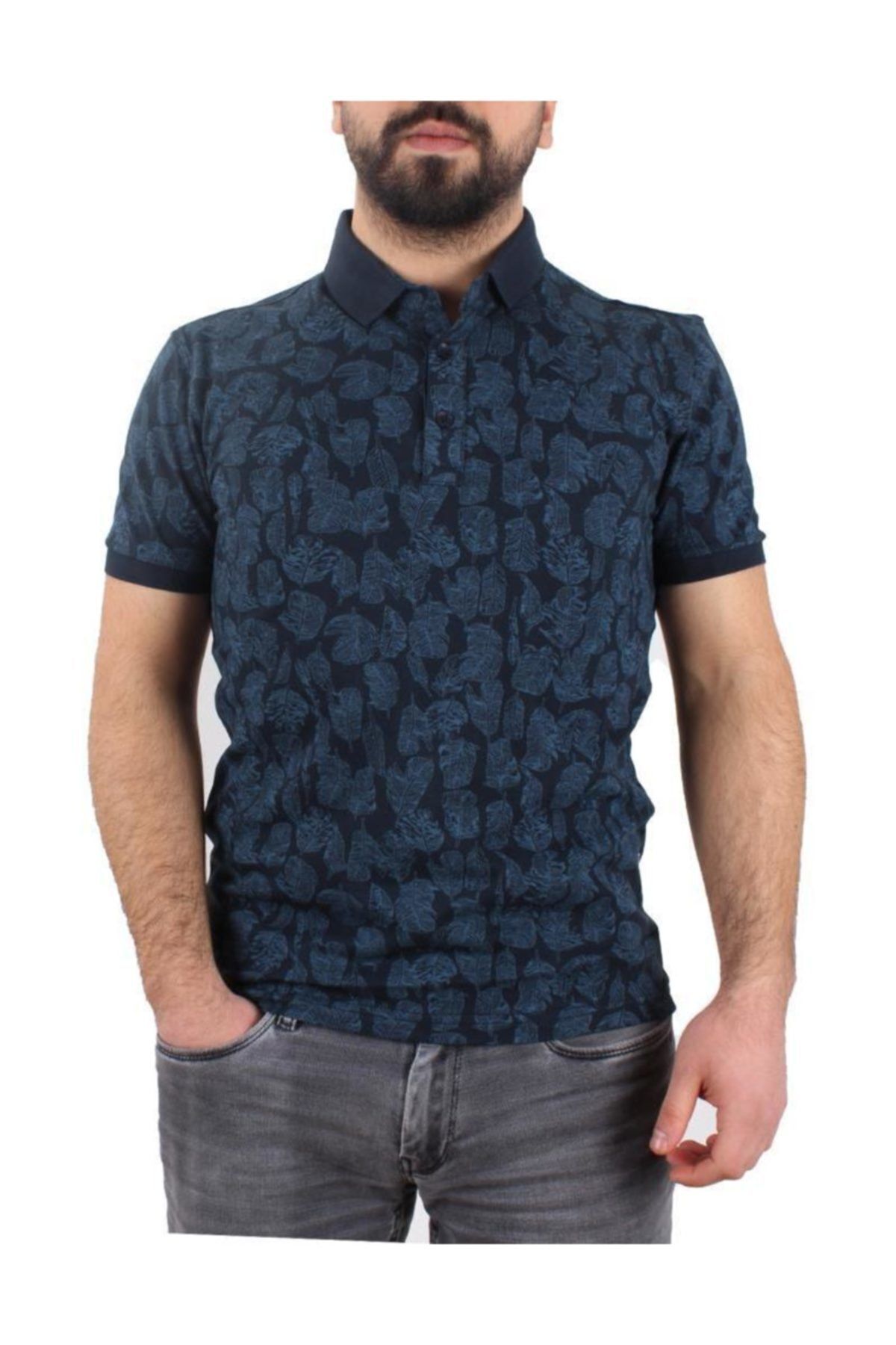 Lacivert Erkek Polo Yaka T-Shirt | Me20S234973