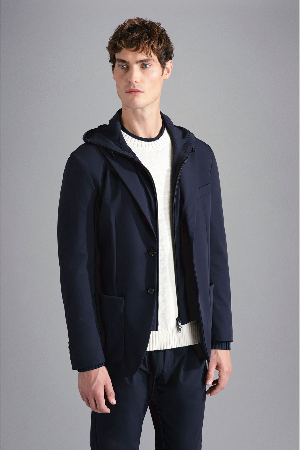 پال اند شارک ژاکت آبی غیررسمی مردانه با جزئیات لوگو و زیپ ۲۴۴۱۲۴۰۴-۰۱۳