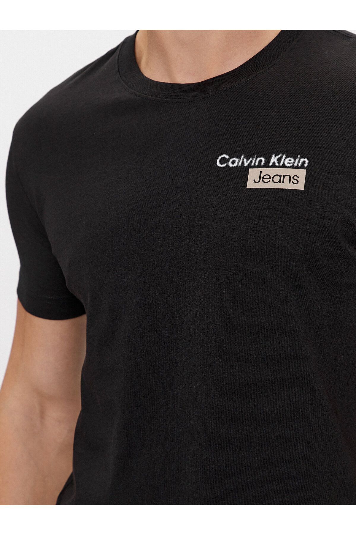 تی شرت مشکی مردانه ورود به سیستم 100 ٪ نخی با آستین کوتاه J30J324647 beh Calvin Klein