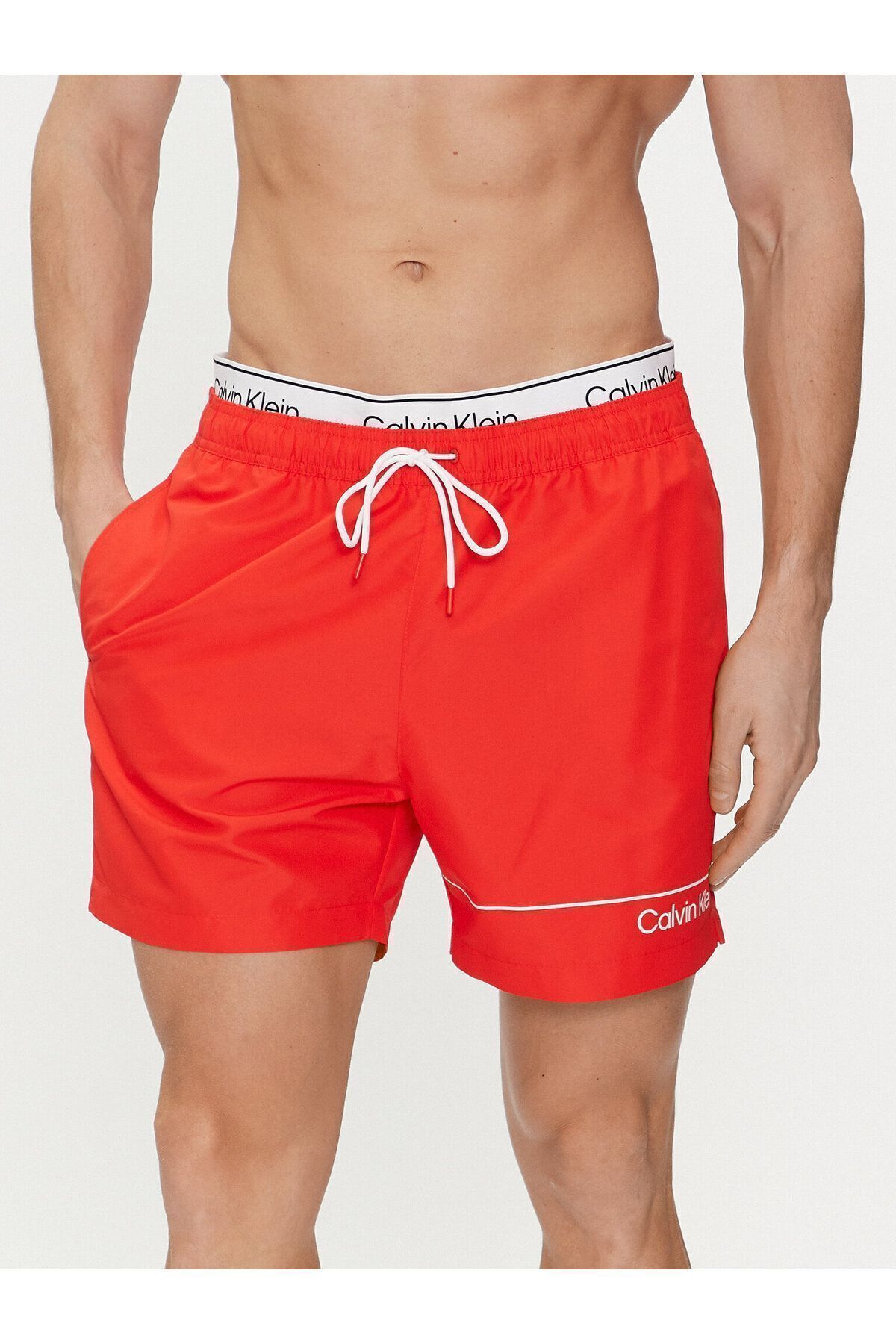 Calvin Klein Erkek Pamuklu Normal Kesim Lastikli Bel K rm z Deniz ortu KM0KM00957 XM9 Fiyat Yorumlar Trendyol