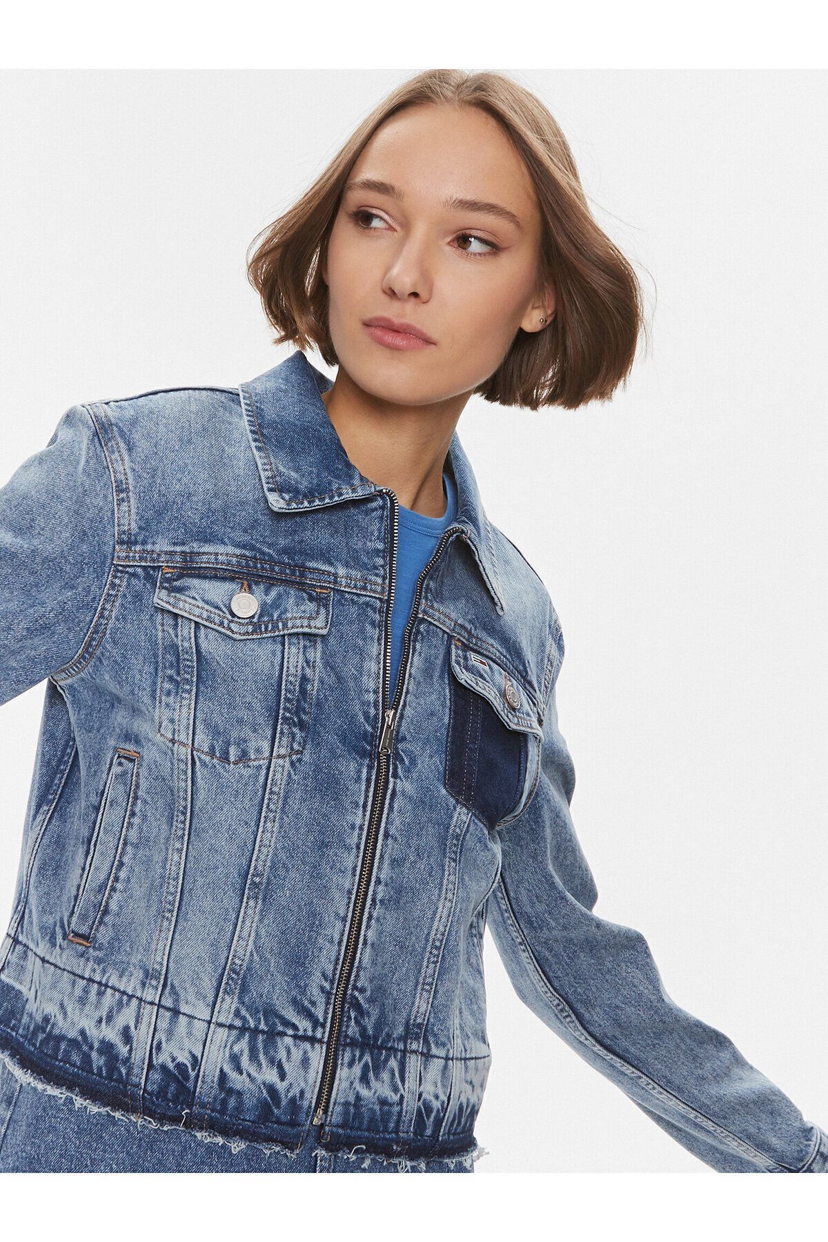 Tommy Hilfiger-Women's Logo Daily Use Anti-Sweat Fabric Blue1 Jacket DW0DW16989-1A5 3