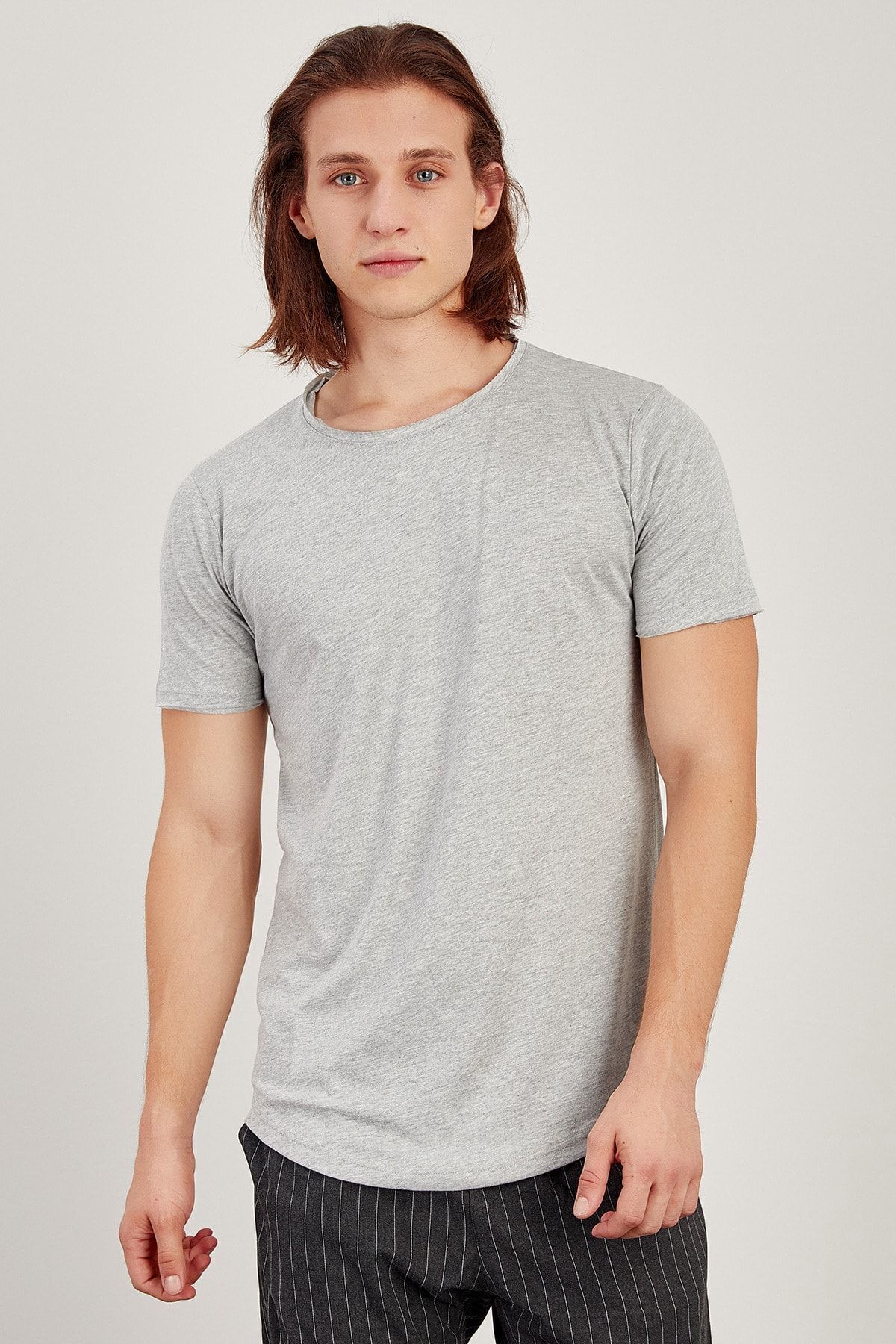 Toptan | Erkek Gri Kısa Kol Tshirt | Me20s214176