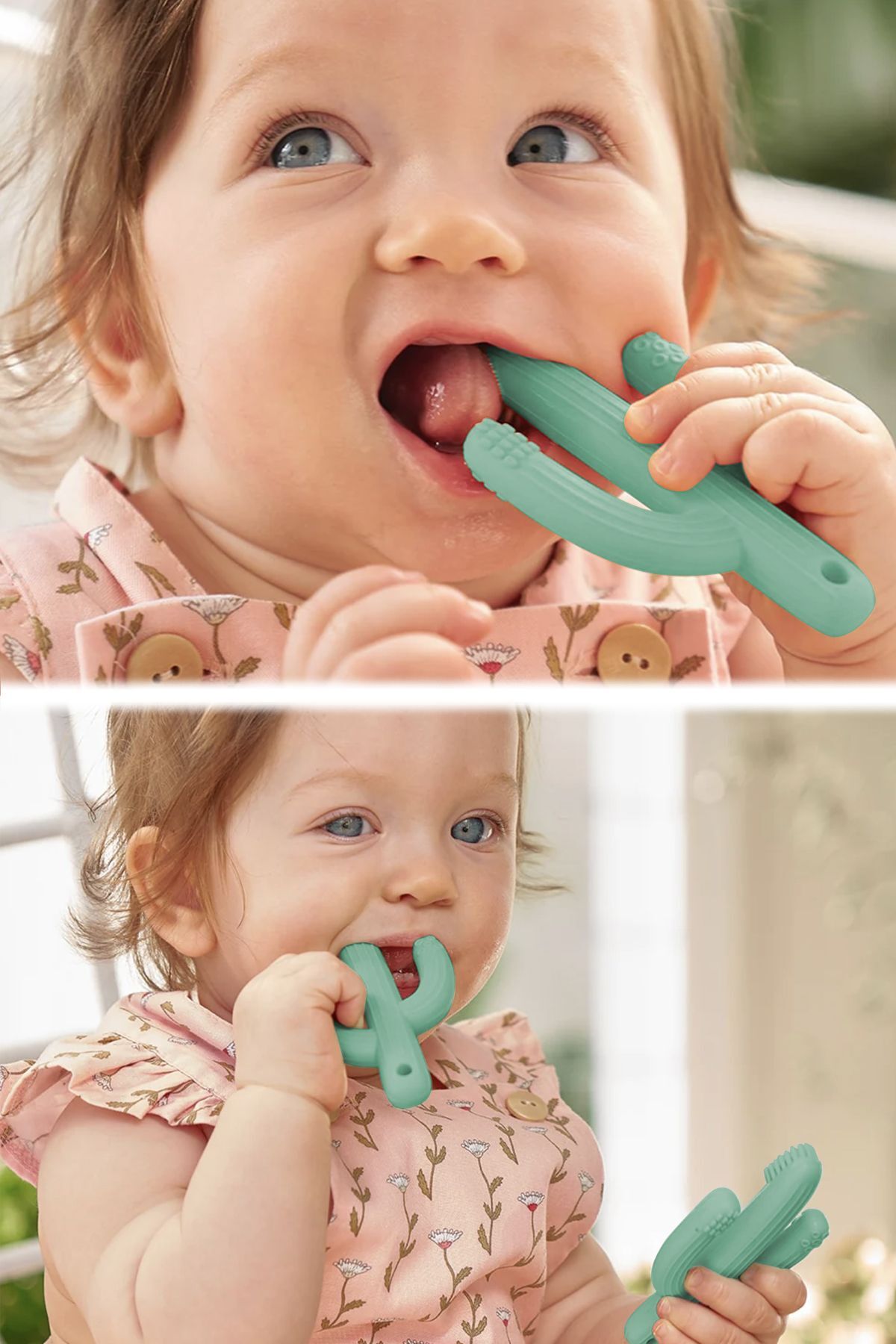 Meleni Baby Kaktüs Bebek Diş Kaşıyıcı - Bebek Diş Kaşıma Dişlik Yeşil fotoğrafı 5 (önizleme)